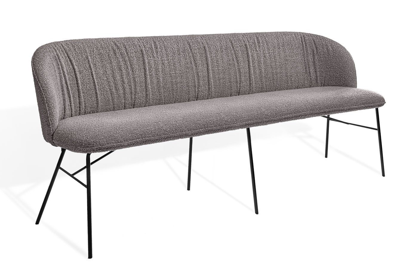 KFF Sitzbank Bank Alvaro 4-Sitzer Bouclé grau