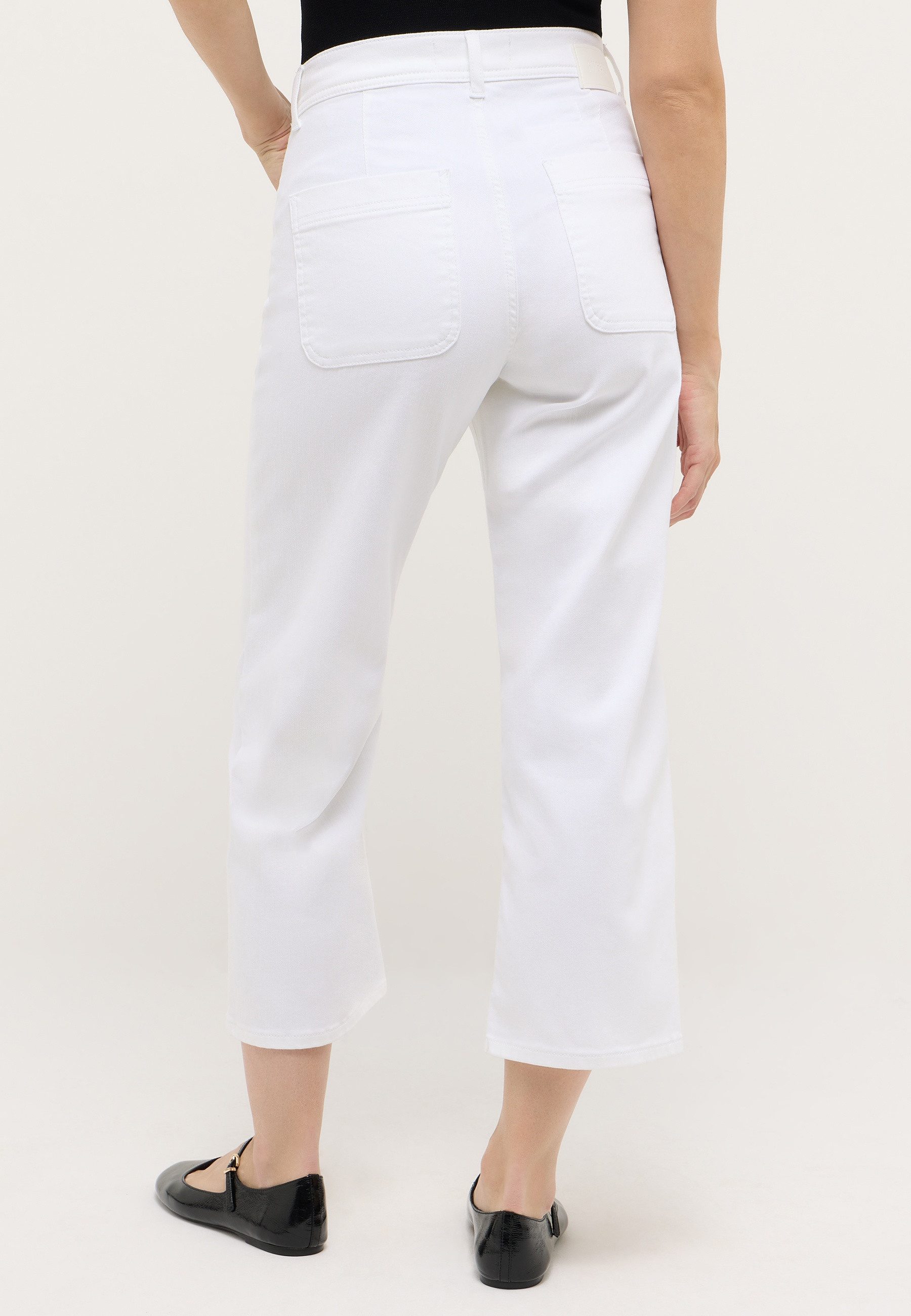 ANGELS Stretch-Jeans LINN POCKET in modisch verkürzter Länge mit weitem Bein, Stretch
