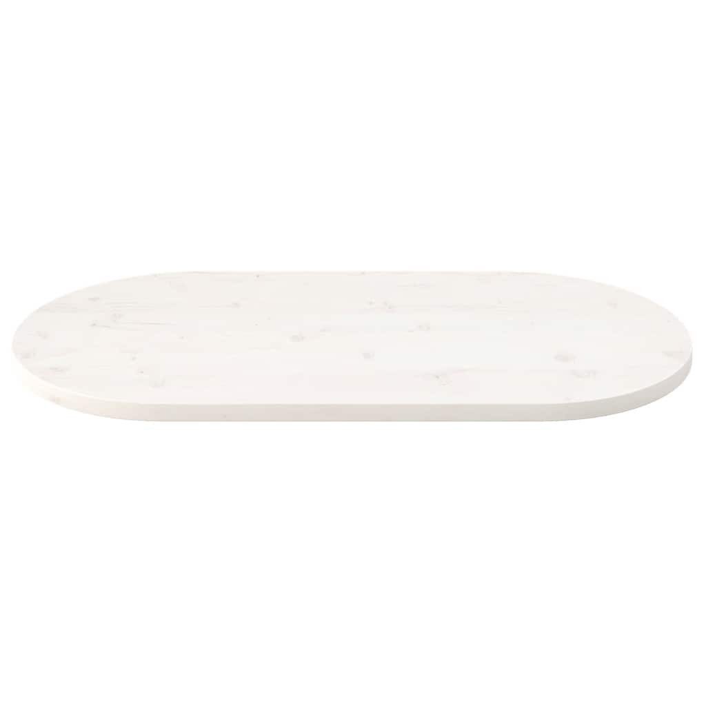 furnicato Tischplatte Massivholz 90 x 45 x 2,5 cm Weiß (1 St), Rustikale Kiefernholz-Platte für Beistelltische mit weißer Oberfläche