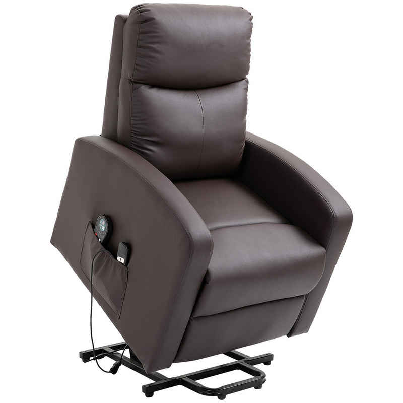 HOMCOM Relaxsessel Кресла mit Aufstehhilfe, Elektrischer Massagesessel (Aufstehsessel, 1-St., Fernsehsessel), bis 120 kg belastbar