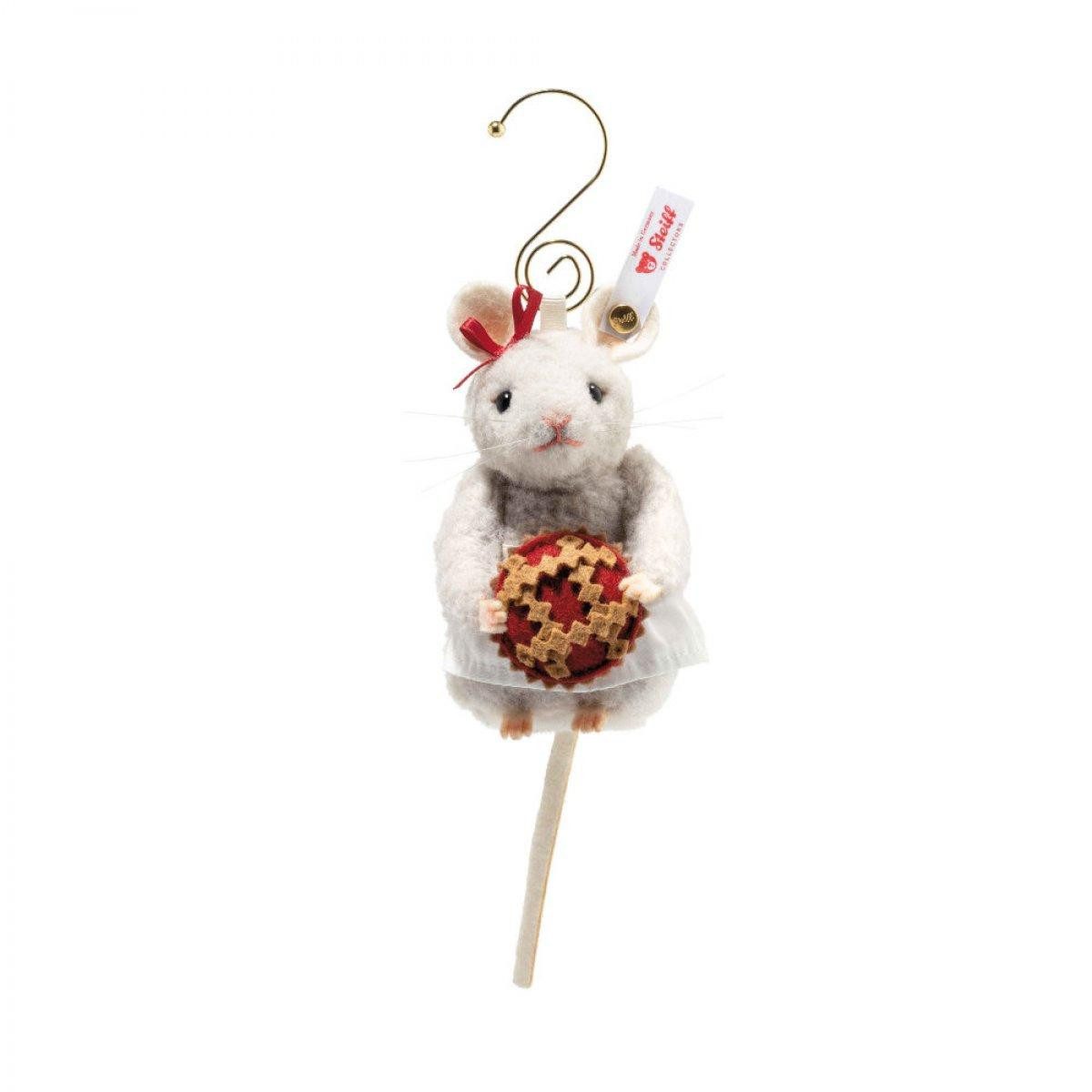 Steiff Weihnachtsbaumkugel Ornament Maus Weihnachtsbaeckerei Hellgrau (9 cm)