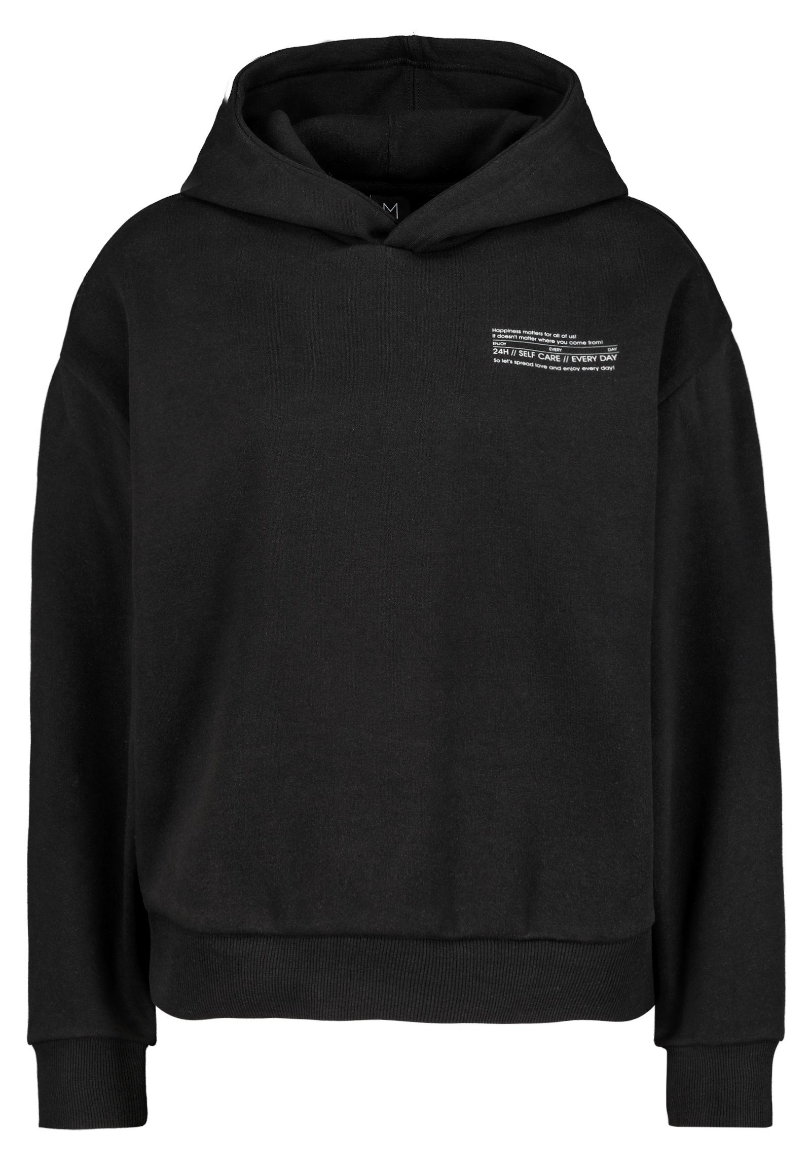 Mini-Print SUBLEVEL black Hoodie Kapuzenpullover