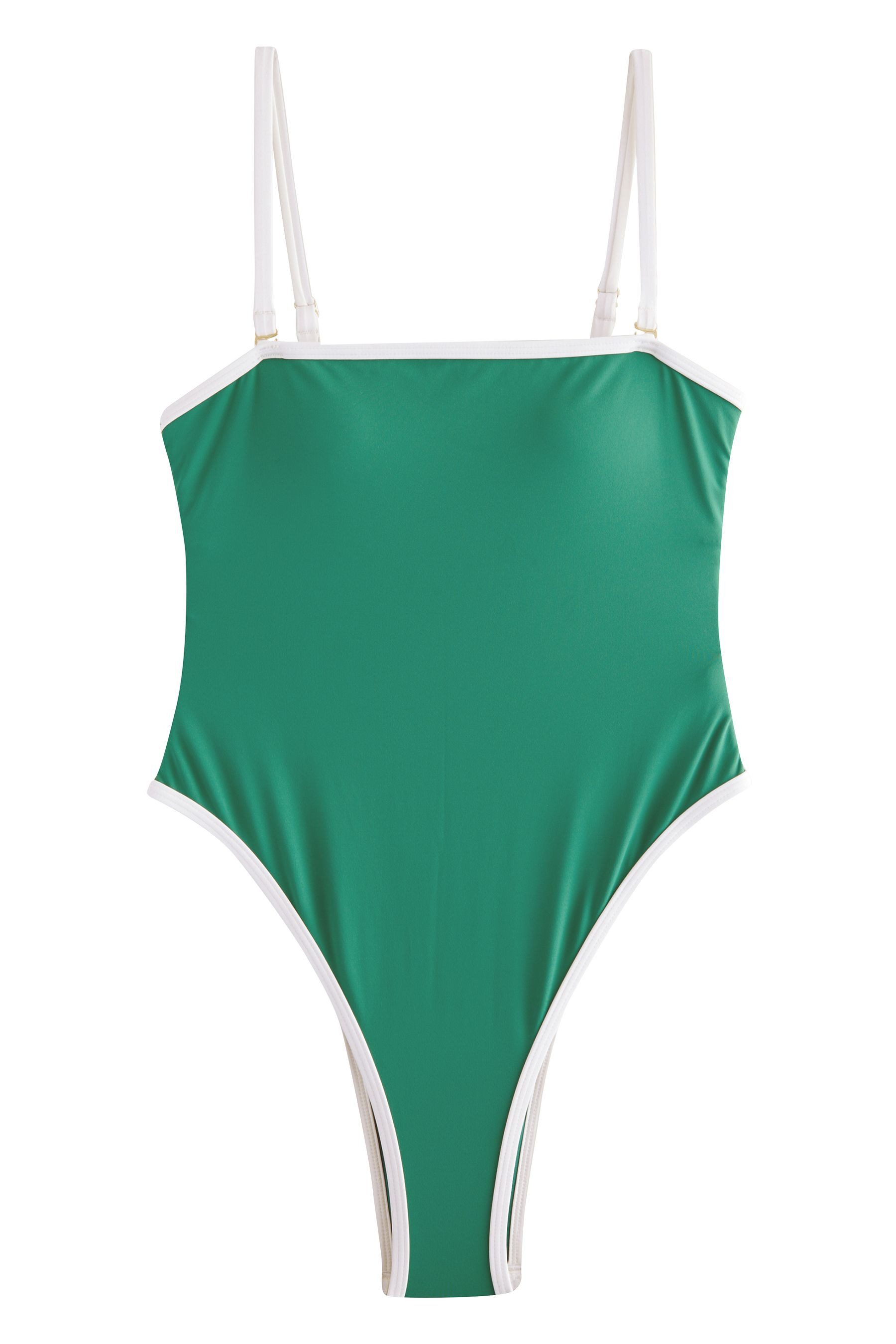 self Badeanzug Backformender Bandeau-Badeanzug mit hohem Bein (1-St)