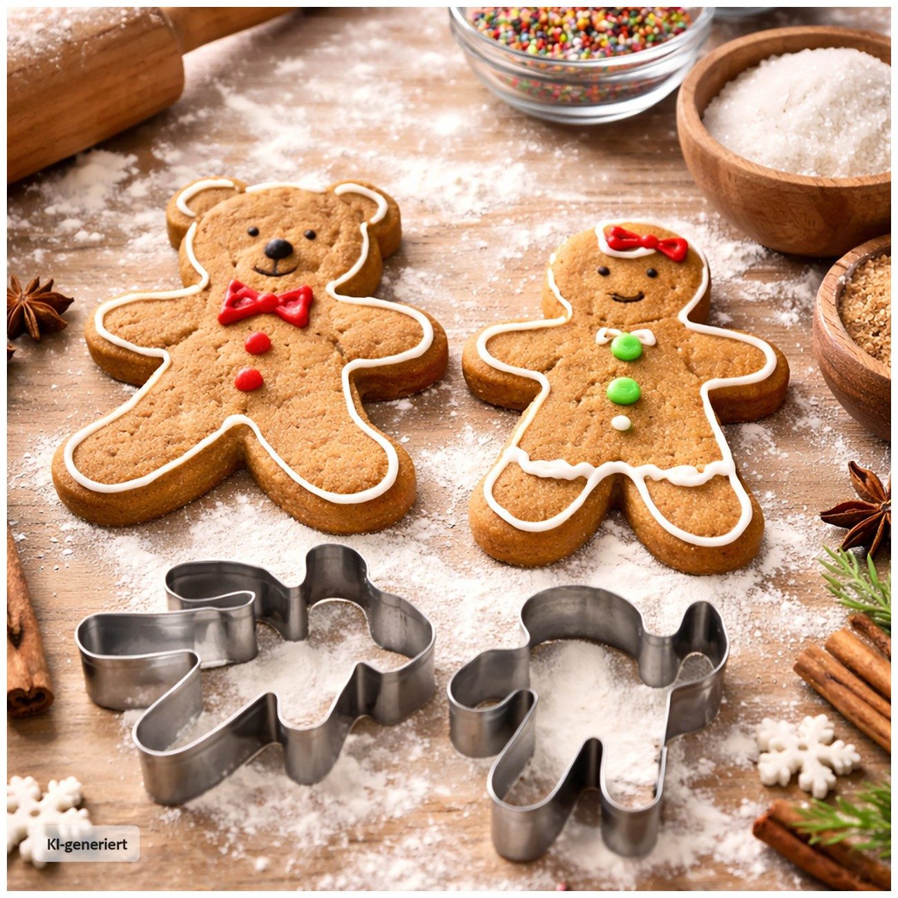 Neuetischkultur Backform Ausstechformen Set Kind und Teddy aus Edelstahl Plätzchenausstecher, (Set 2-tlg), Backförmchen