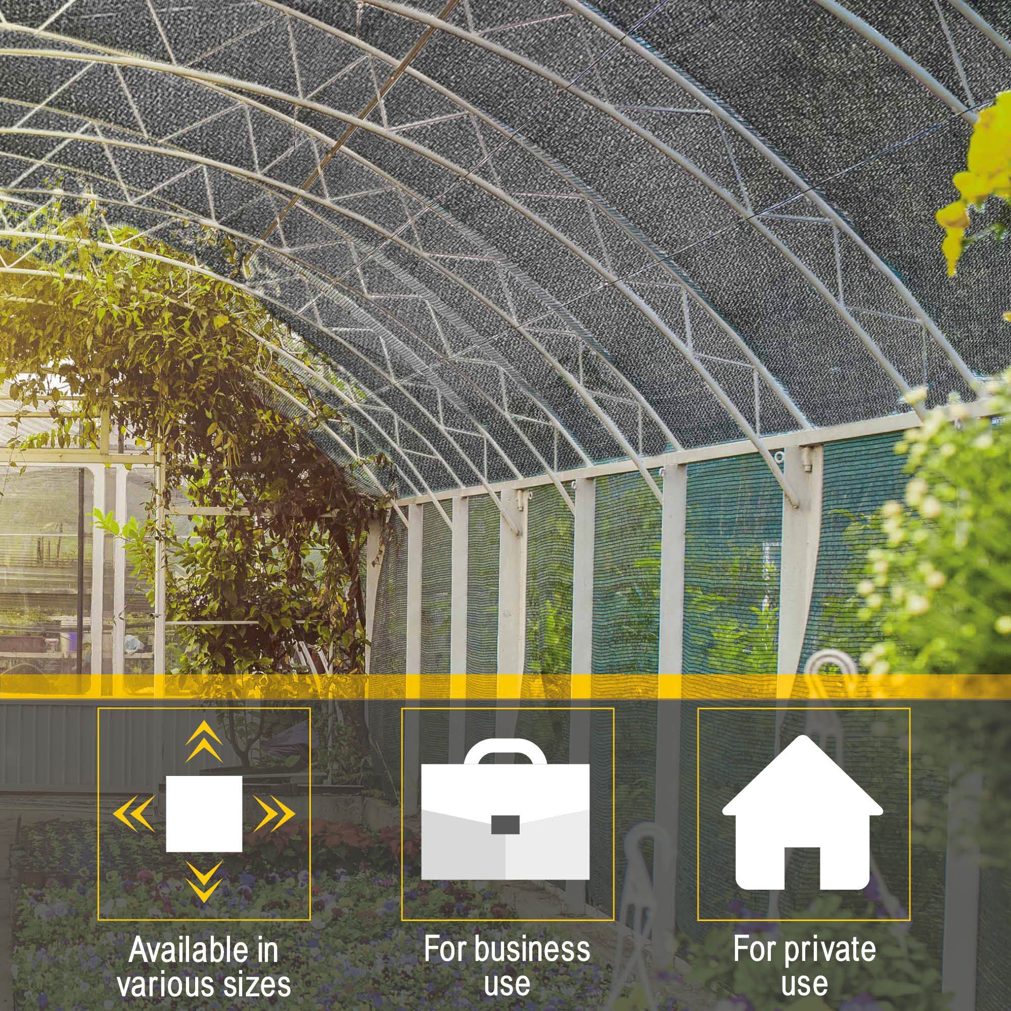 Sol Royal Sichtschutzzaunmatten Schattennetz 10m x 1m Schattiergewebe 165g/m² SG80, Anthrazit, Blickdichter Sonnenschutz mit UV-Schutz mit Kabelbinder HDPE – Bild 4 von 5