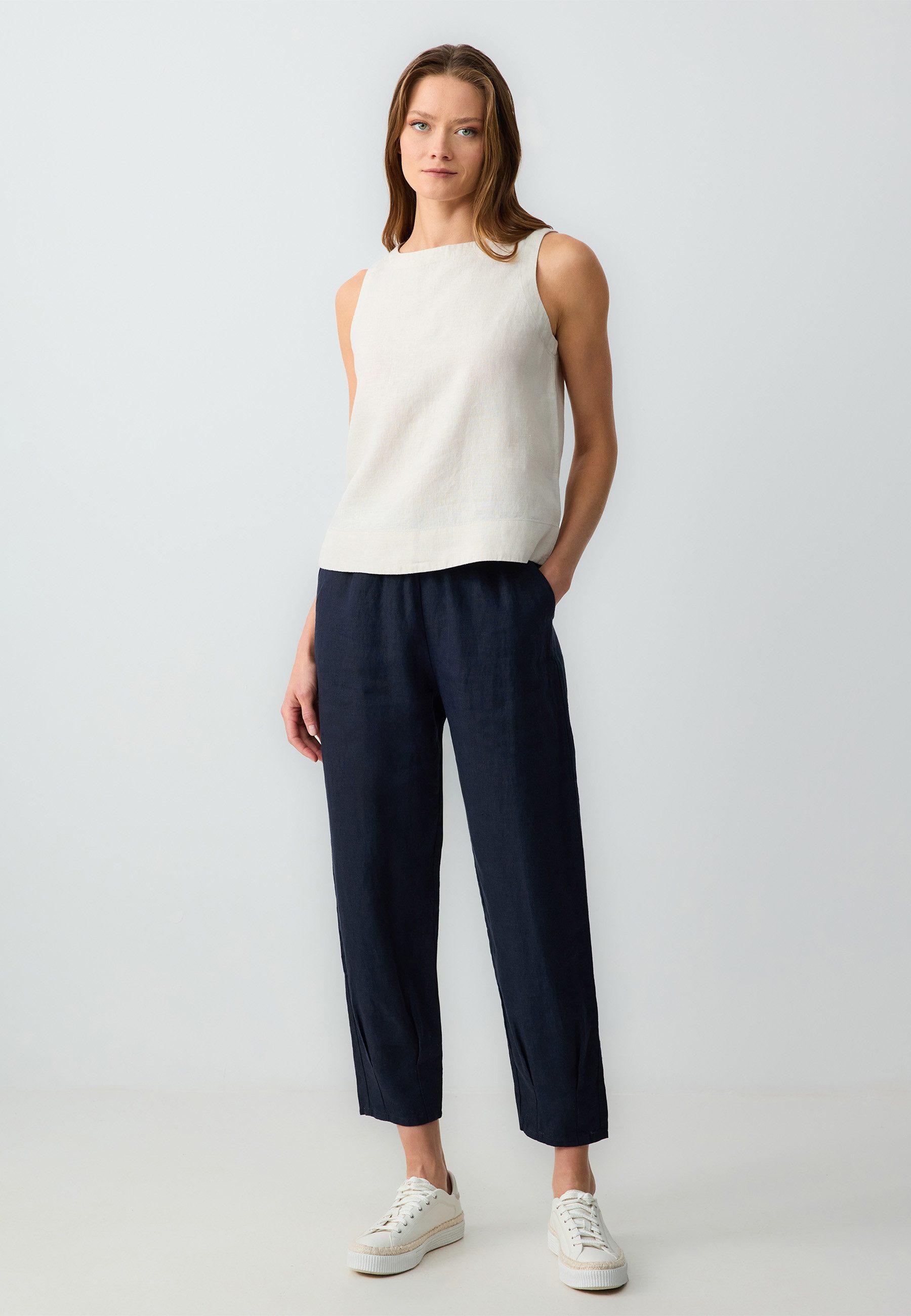 Jimmy Key Strickhose Gewebte Leinenhose Mit günstig online kaufen