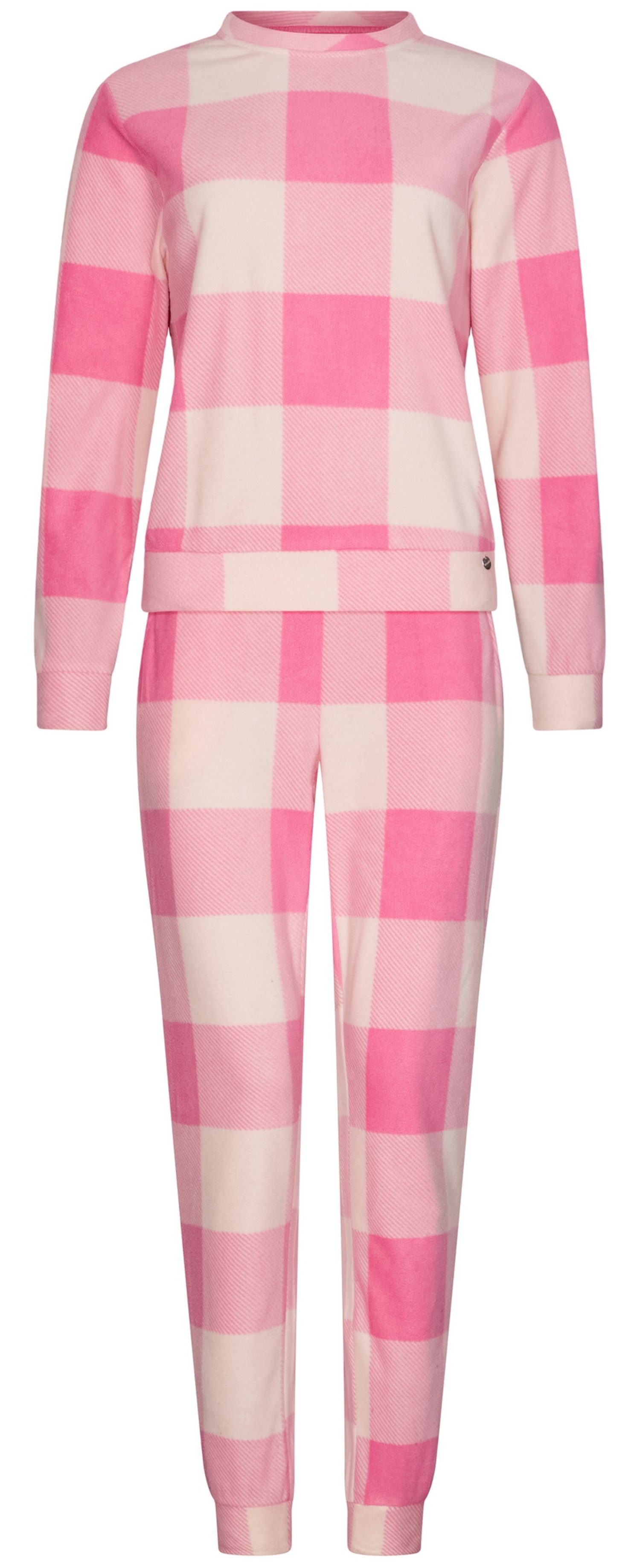 Rebelle Schlafanzug Damen Fleece Microfaser Pyjama (2 tlg) Modisches Design