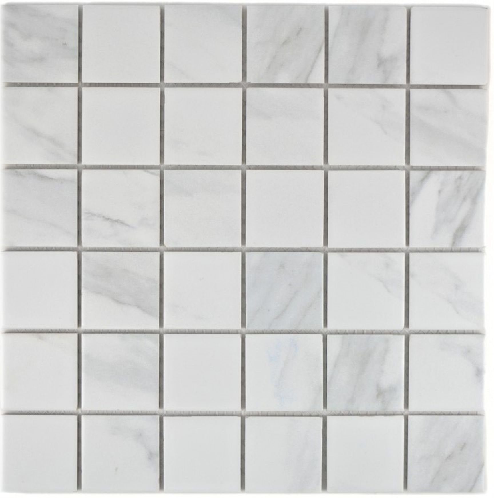 Mosani Mosaikfliesen Keramik Bad weiß Carrara Küche Fliese Fliesenspiegel grau Mosaik