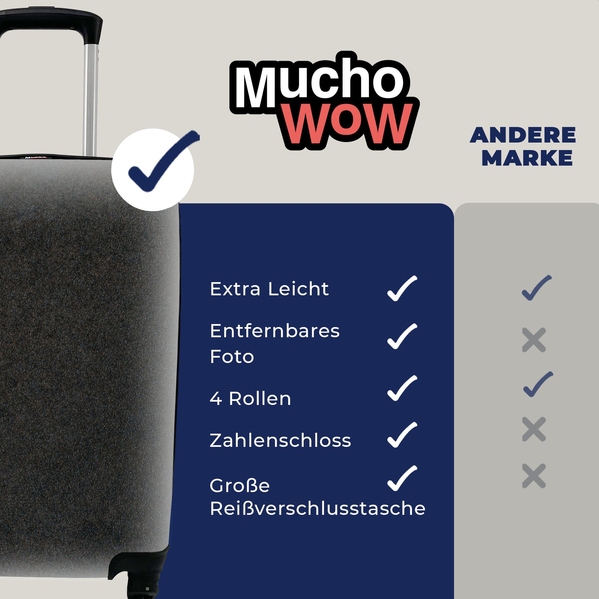 - Handgepäckkoffer mit für - 4 Beton - MuchoWow Ferien, Trolley, Industriell - Retro, Rollen, Handgepäck Strukturen Grau rollen, Reisekoffer Reisetasche