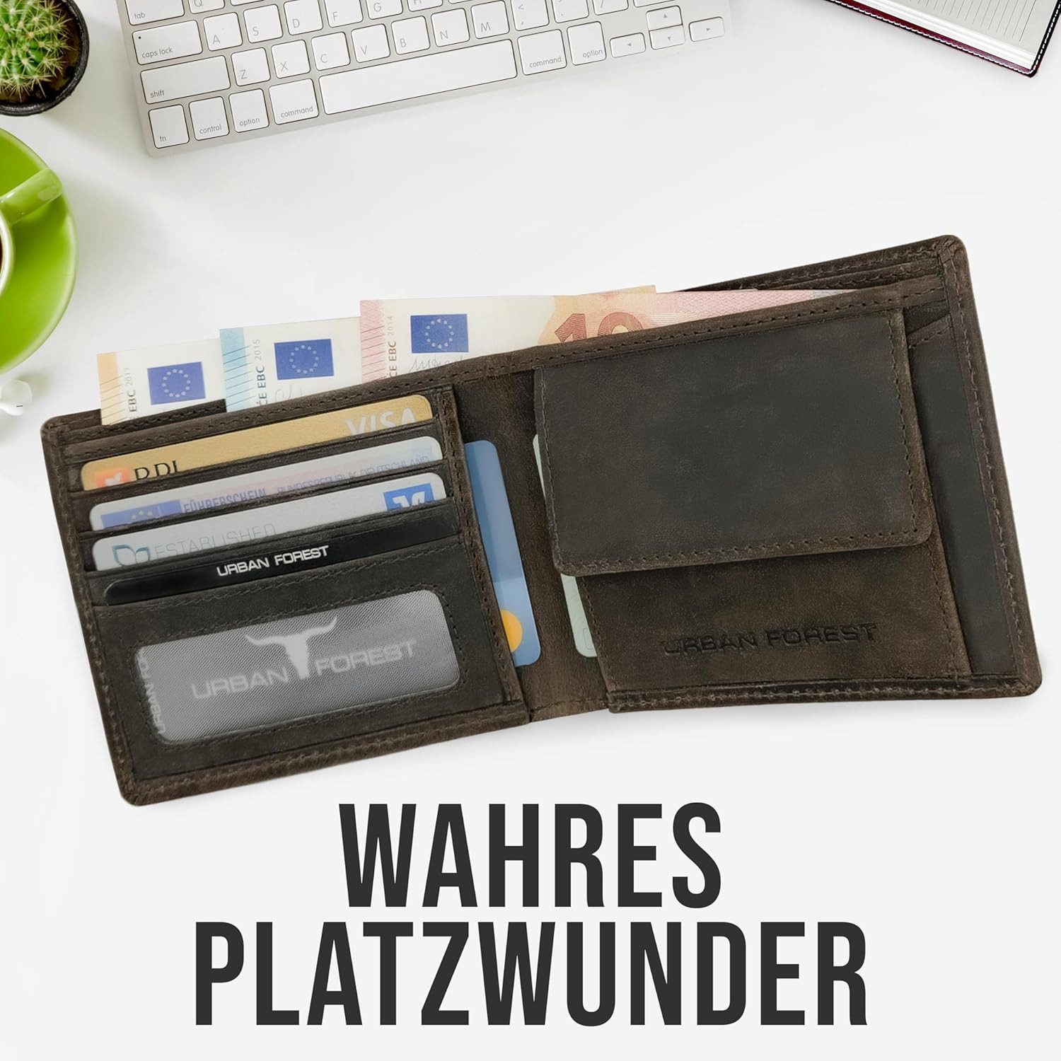 URBAN FOREST Geldbörse Geldbeutel Portmonnaie mit RFID Schutz und mit Münzfach URBAN FOREST