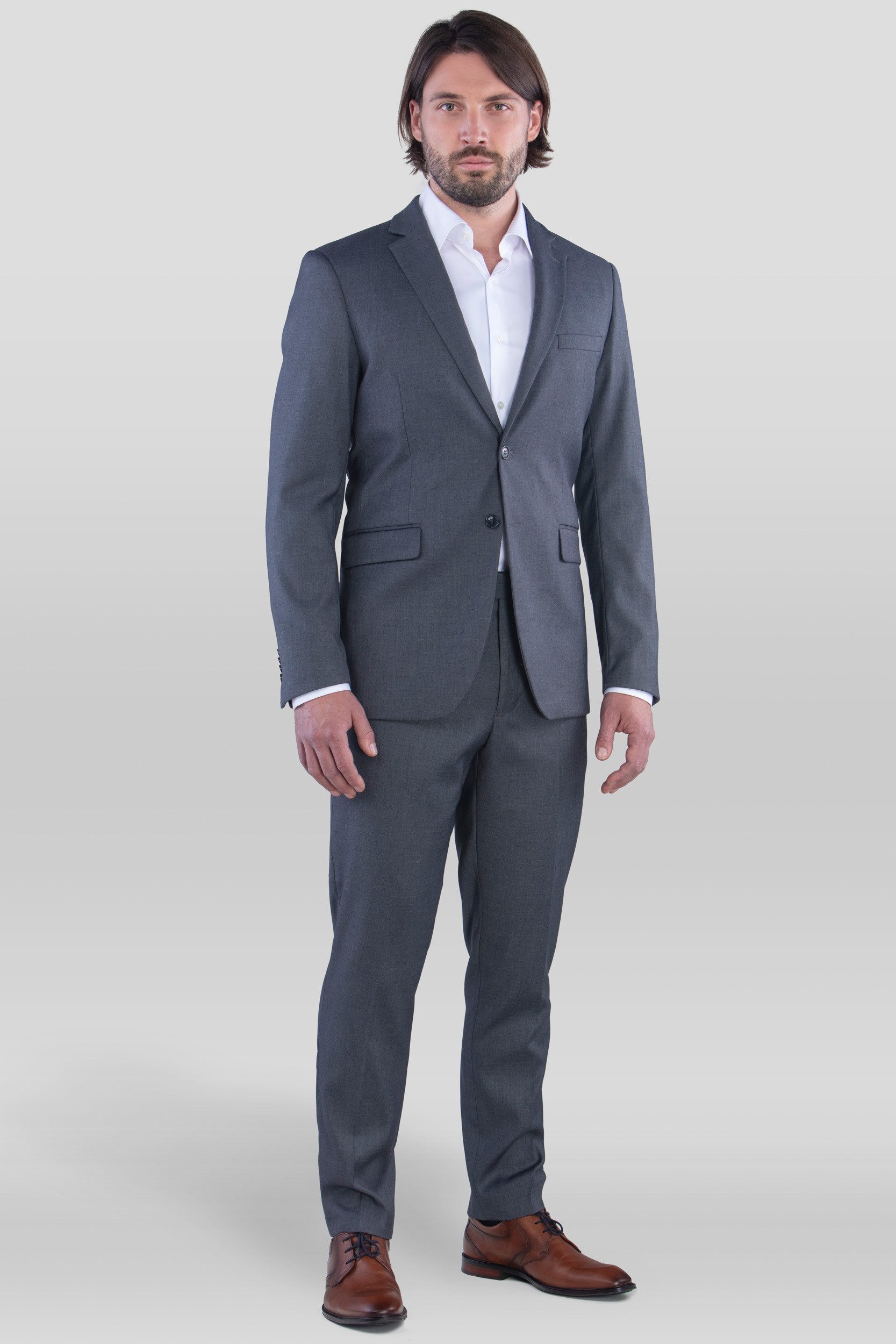 SANDER STELLAN Anzug Herren Business Anzug Slim Fit mit Kleidersack (Anzug Set, 2-tlg., Sakko und Hose) festlich, elegant, modern
