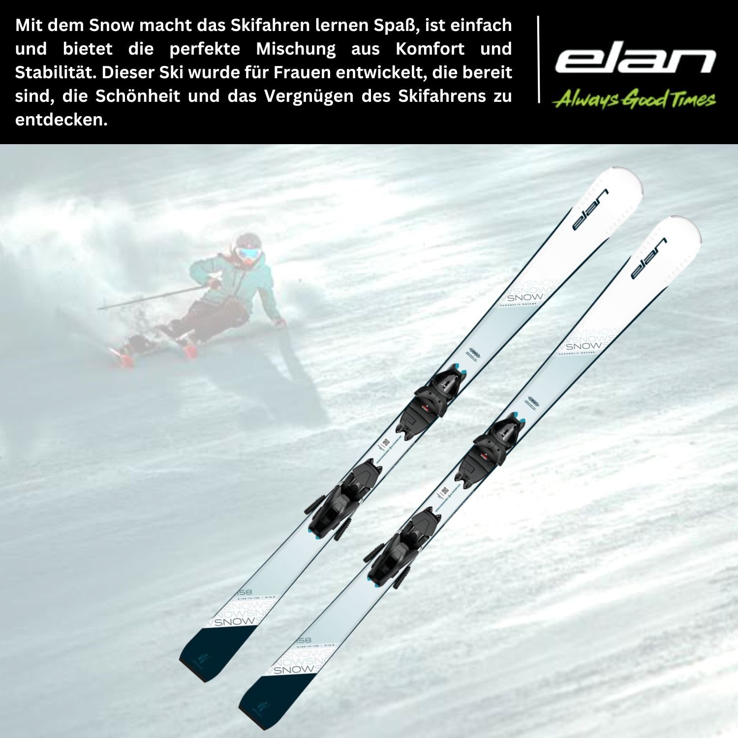 Ski, / Ski EL9.0 Rocker weiss Elan White + Parabolic elan Bindung Snow Damenski
