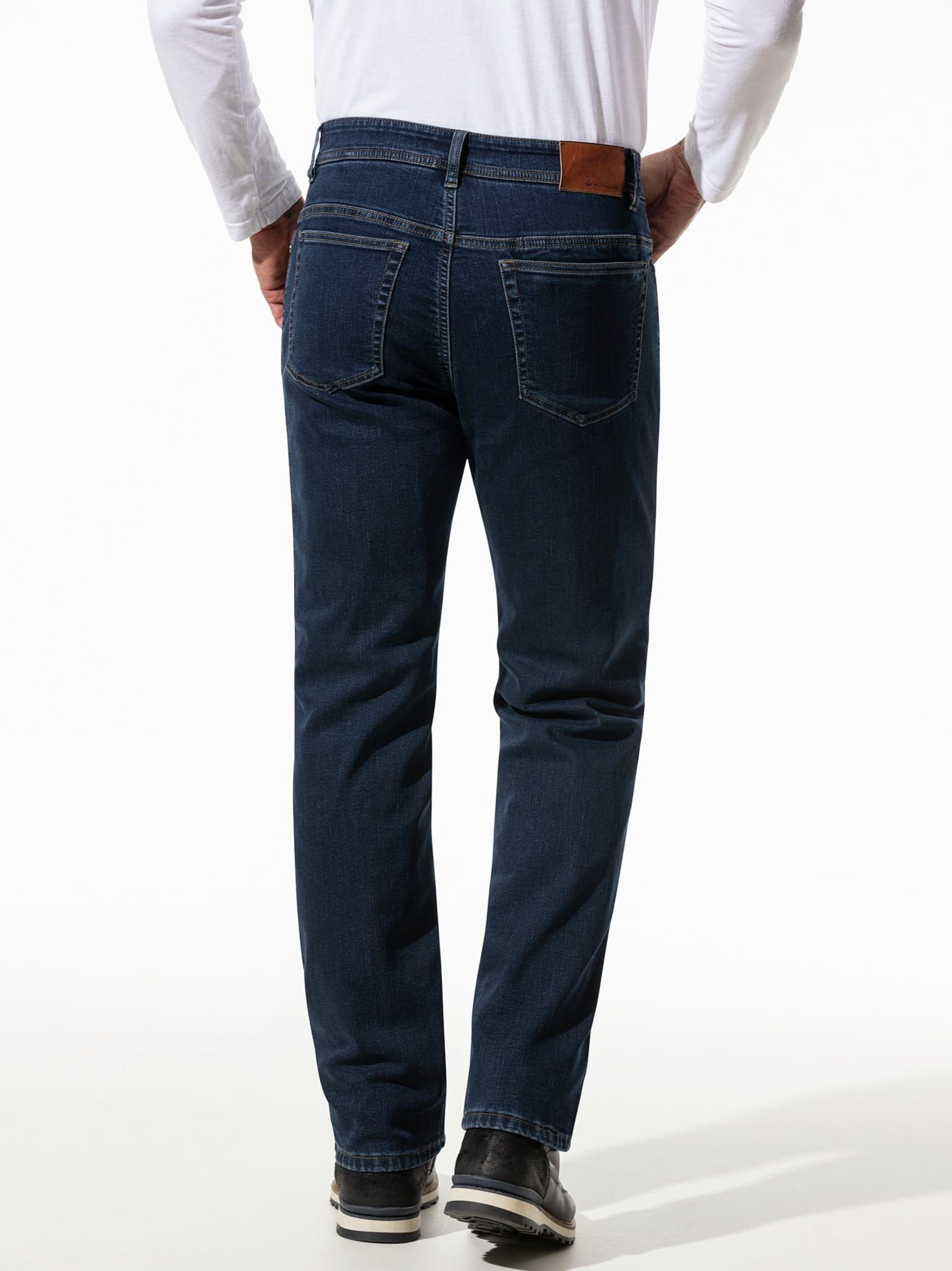 Walbusch 5-Pocket-Jeans Herren Thermojeans Five Pocket 2.0 Regular Fit wärmend gefüttert Flanellfutter, flexibler Bund, elastisch – pflegeleichte Thermojeans
