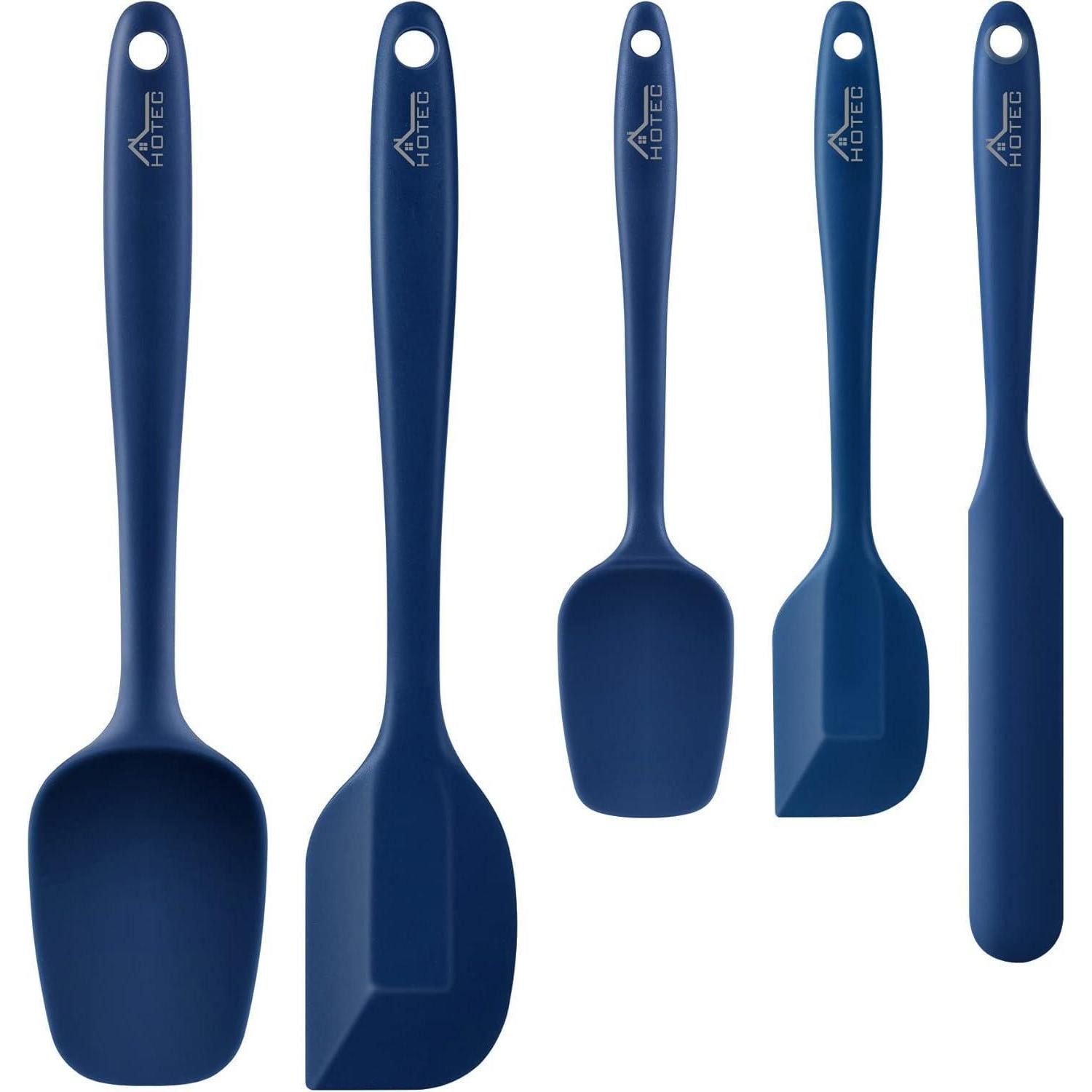 Teigschaber Spatel Silikon Set 5 Teigschaber Backen Hitzebeständig Blau