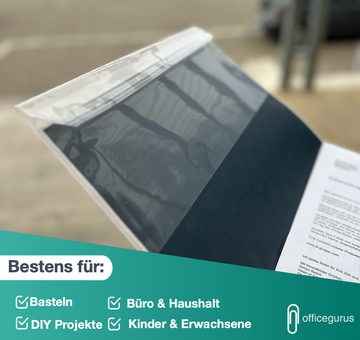 officegurus® Schulheft 30x Buchumschlag transparent DINA4 - Buchhülle Hefthülle Buchschoner, mit Kleberand