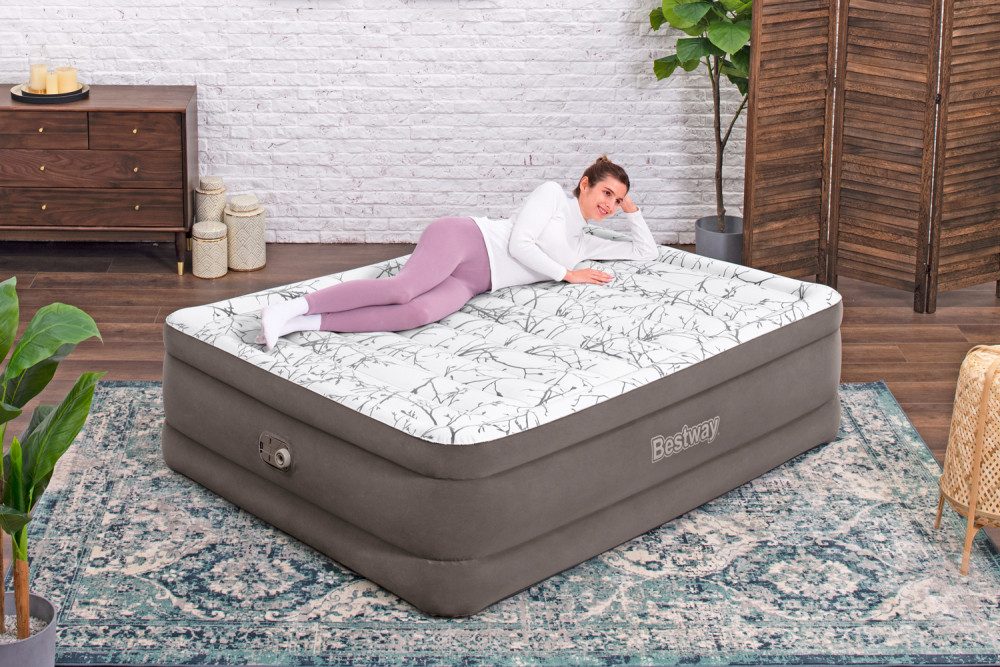 Bestway Luftbett Bestway TriTech Doppelluftbett Fashion Flock mit integrier günstig online kaufen