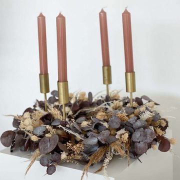 Trockenblume Adventskranz "Beige" aus Trockenblumen, LYKKE & You