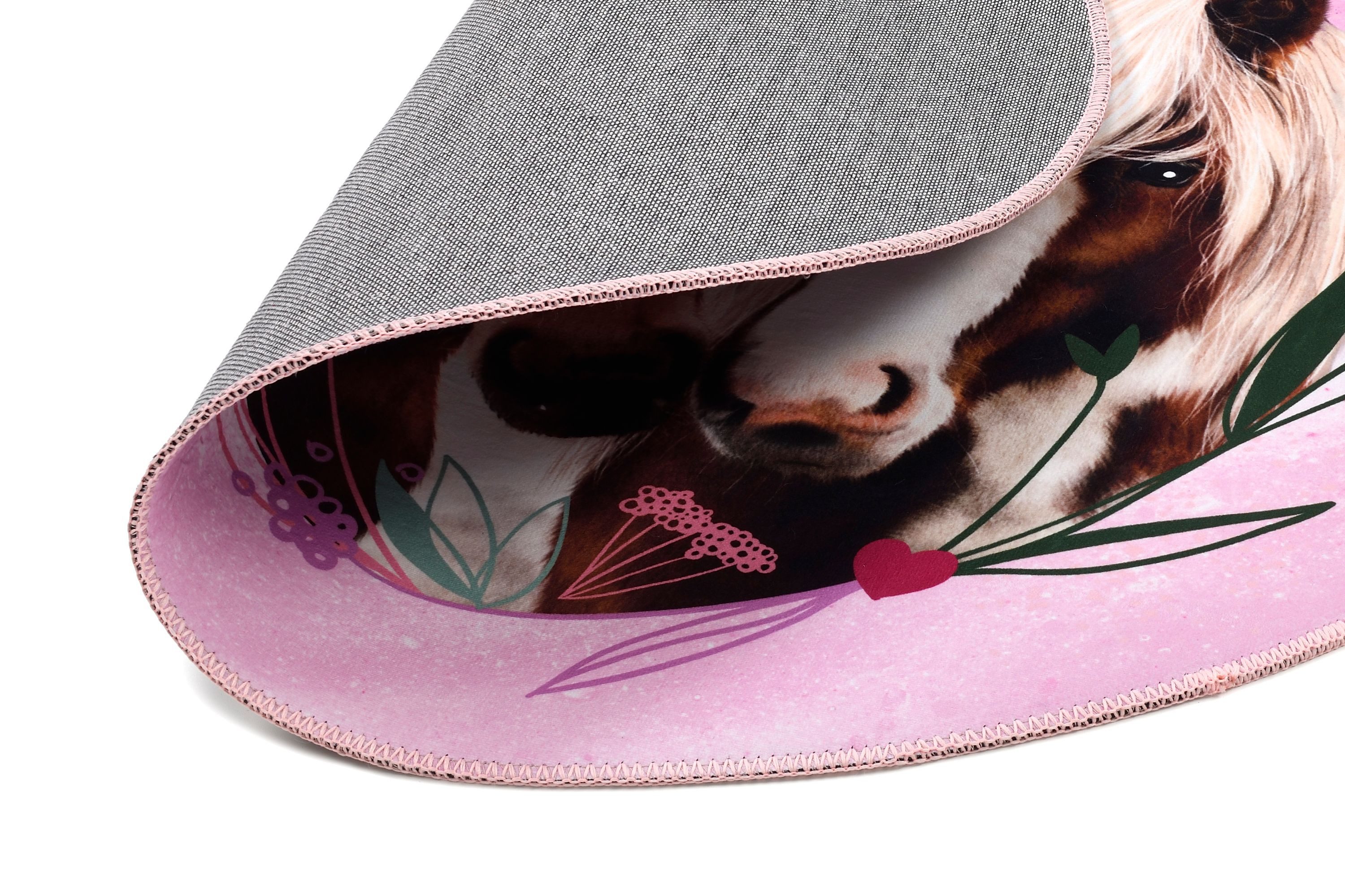 Pferdefreunde Kinderteppich Pferdefreunde rosa rund, Höhe: 6 mm