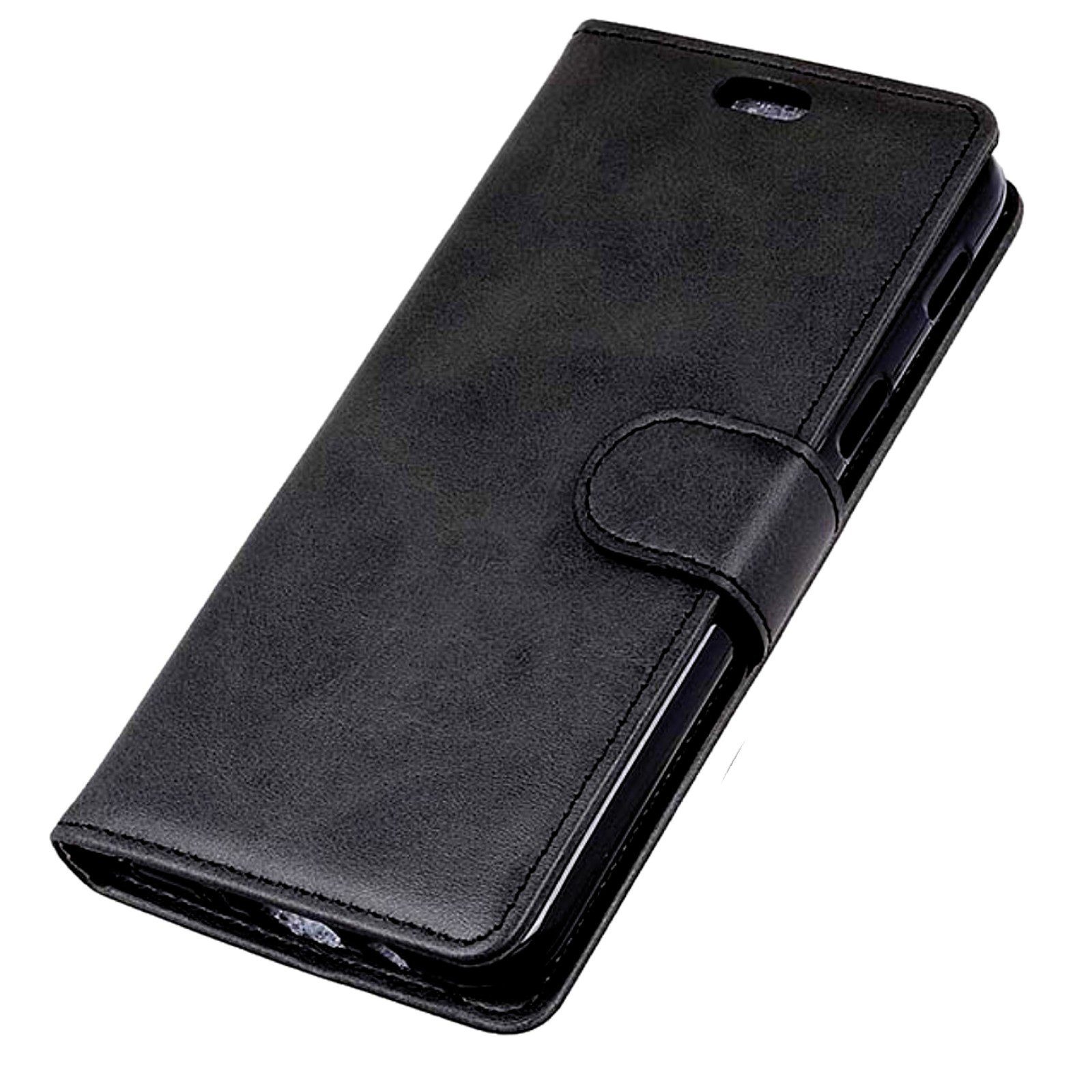 Traumhuelle Handyhülle BOOK HÜLLE SCHWARZ für Samsung Galaxy S23 S22 S21 FE S20 A14 A34 A54, A53 A33 A23 A13 A52 iPhone 15 Handy Tasche Klapp Case Cover Silikon 5G