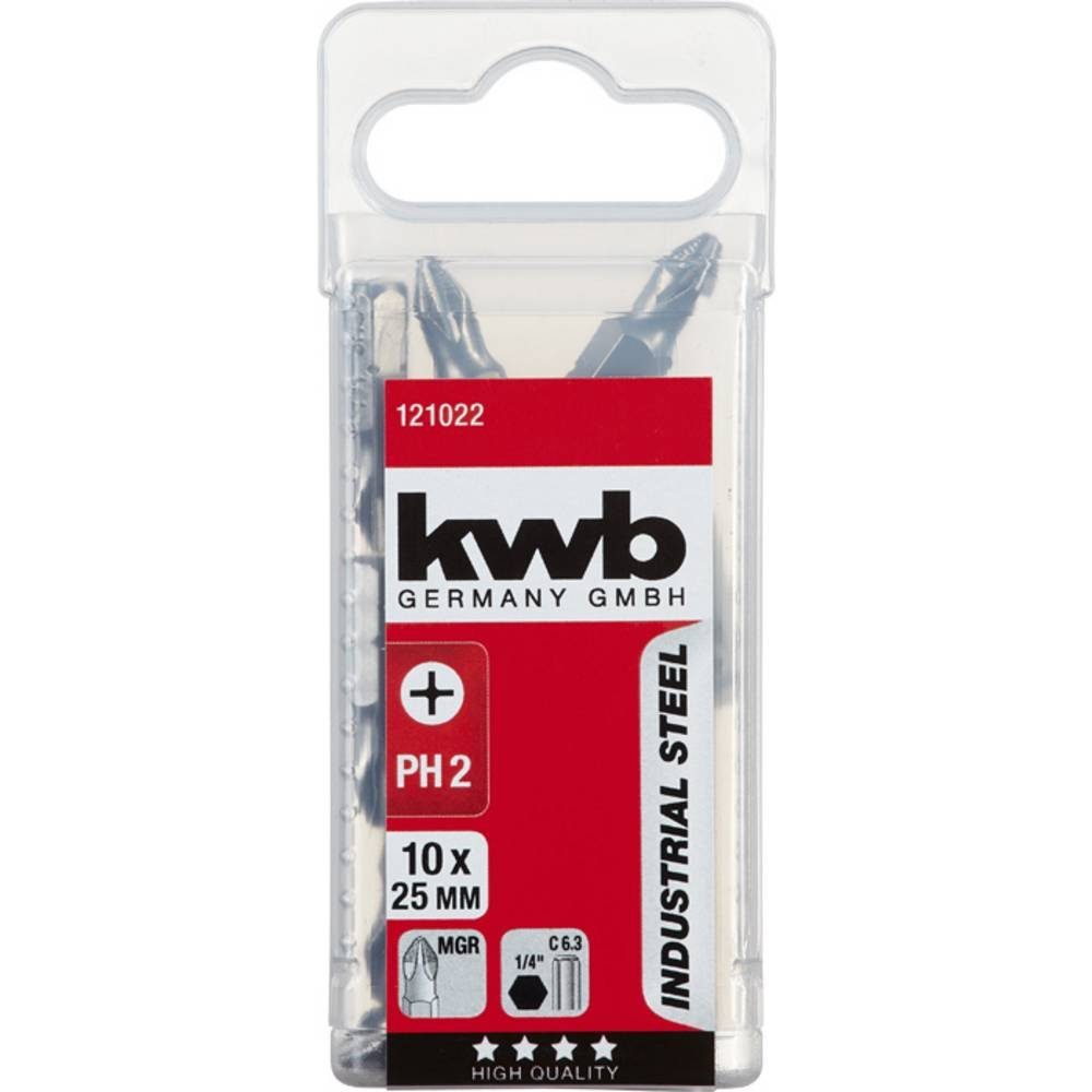 kwb Kreuzschlitz-Bit Bits – 10er PH 2 Bit-Set 25 mm 121022