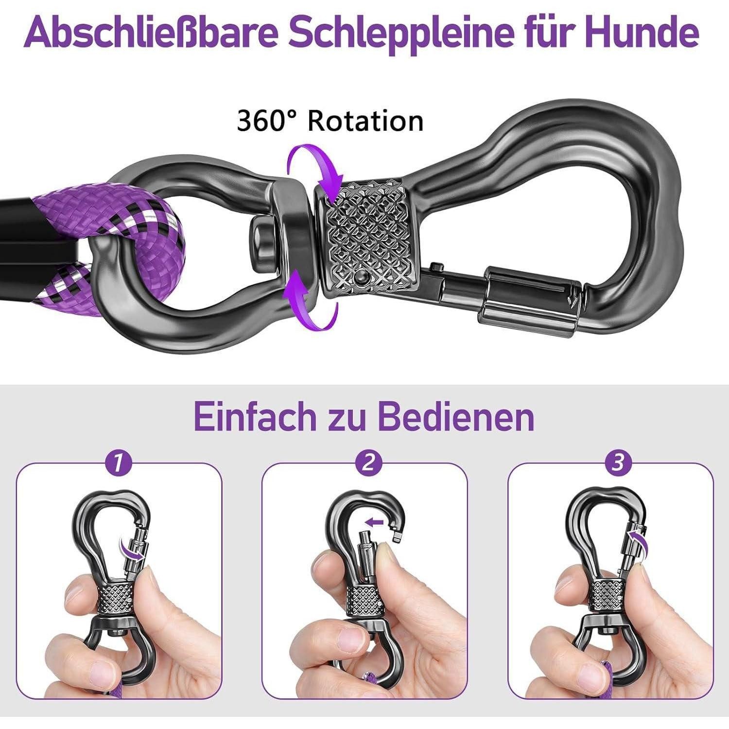 LuxusKollektion Schleppleine Schleppleine Hunde 15M Hundeleine Trainingsleine Lila 15M x 8mm