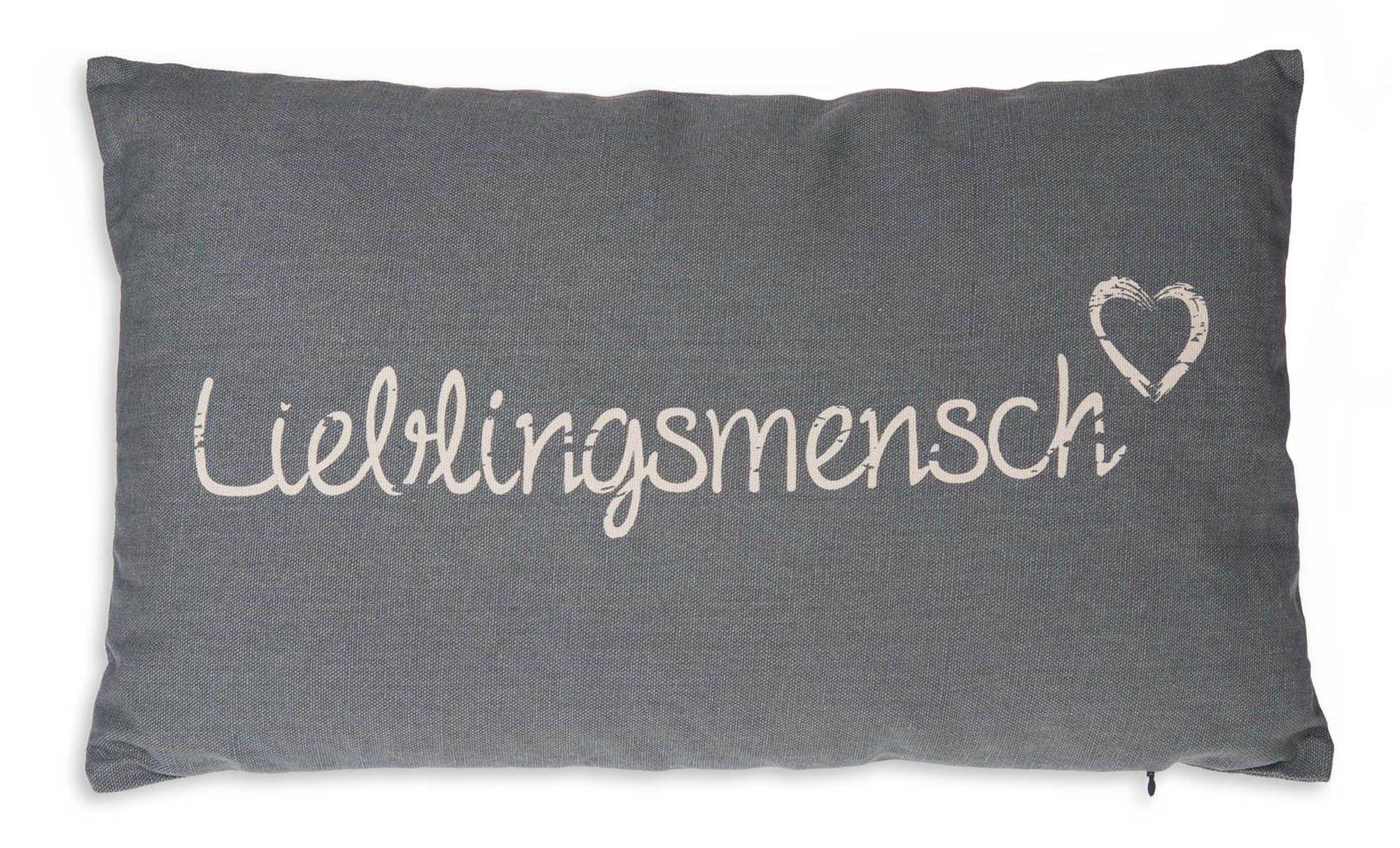 Kissenbezüge Lieblingsmensch Kissen Bezug 30x50 cm Baumwolle Kissenhülle Dekokissen, Haus und Deko (1 Stück) Grau