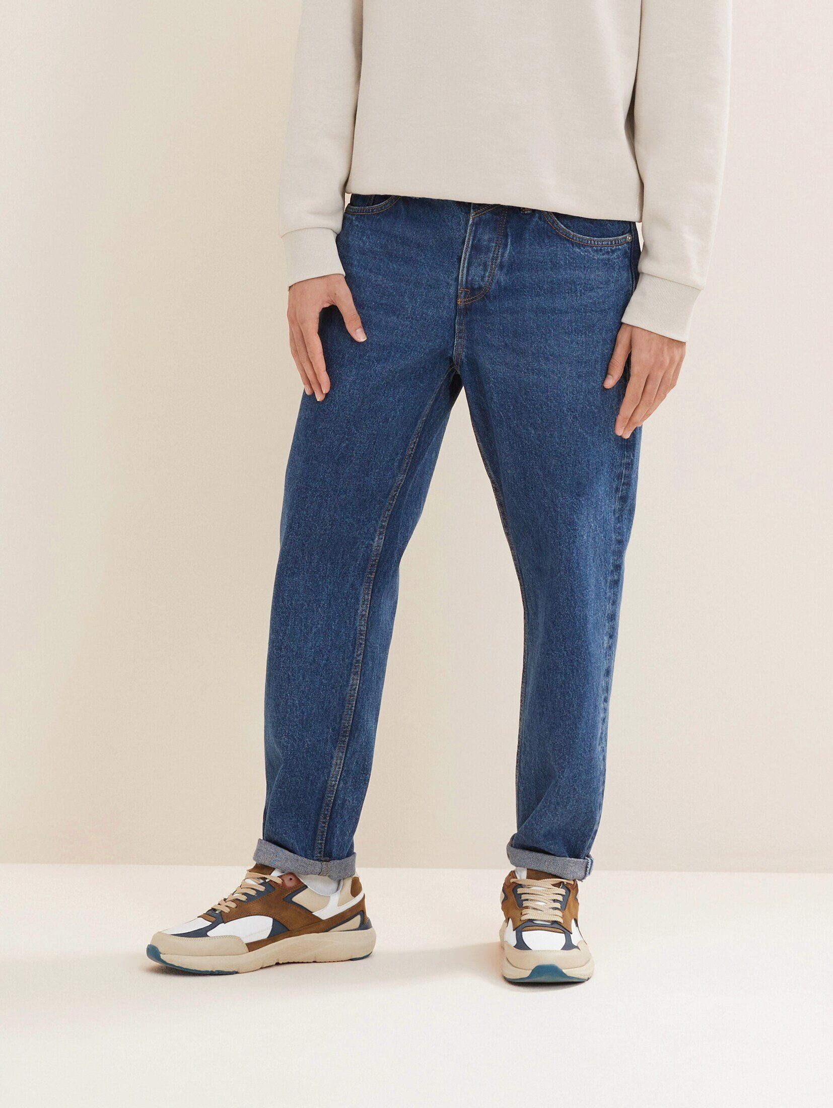 Fit TAILOR Denim Blue Straight-Jeans Stone Mid Used Jeans TOM Loose Denim