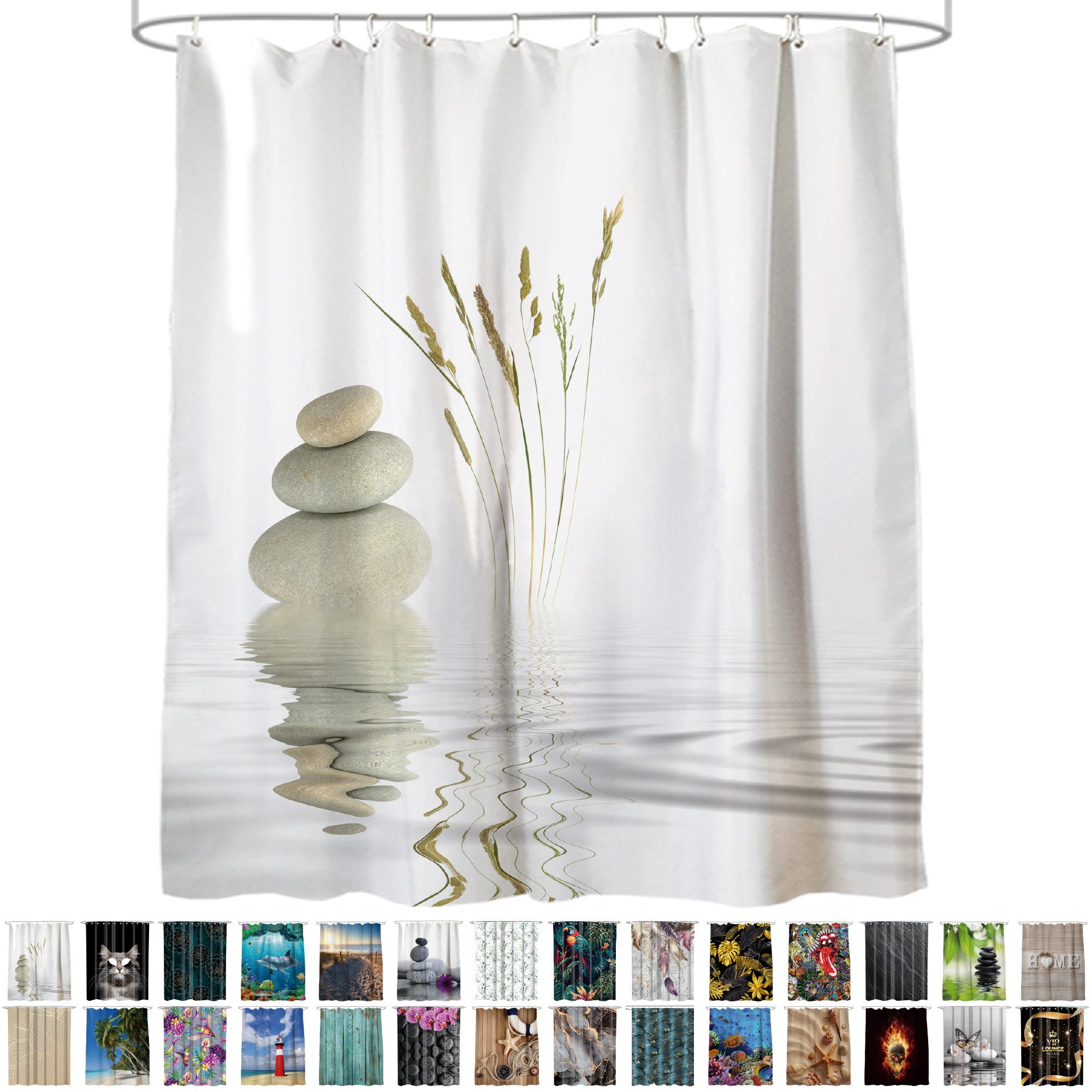 Sanilo Duschvorhang 180 x 200 cm, viele schöne Duschvorhänge zur Auswahl Breite 180 cm, 100% wasserdicht, Anti-Schimmel-Effekt, hochwertige Qualität