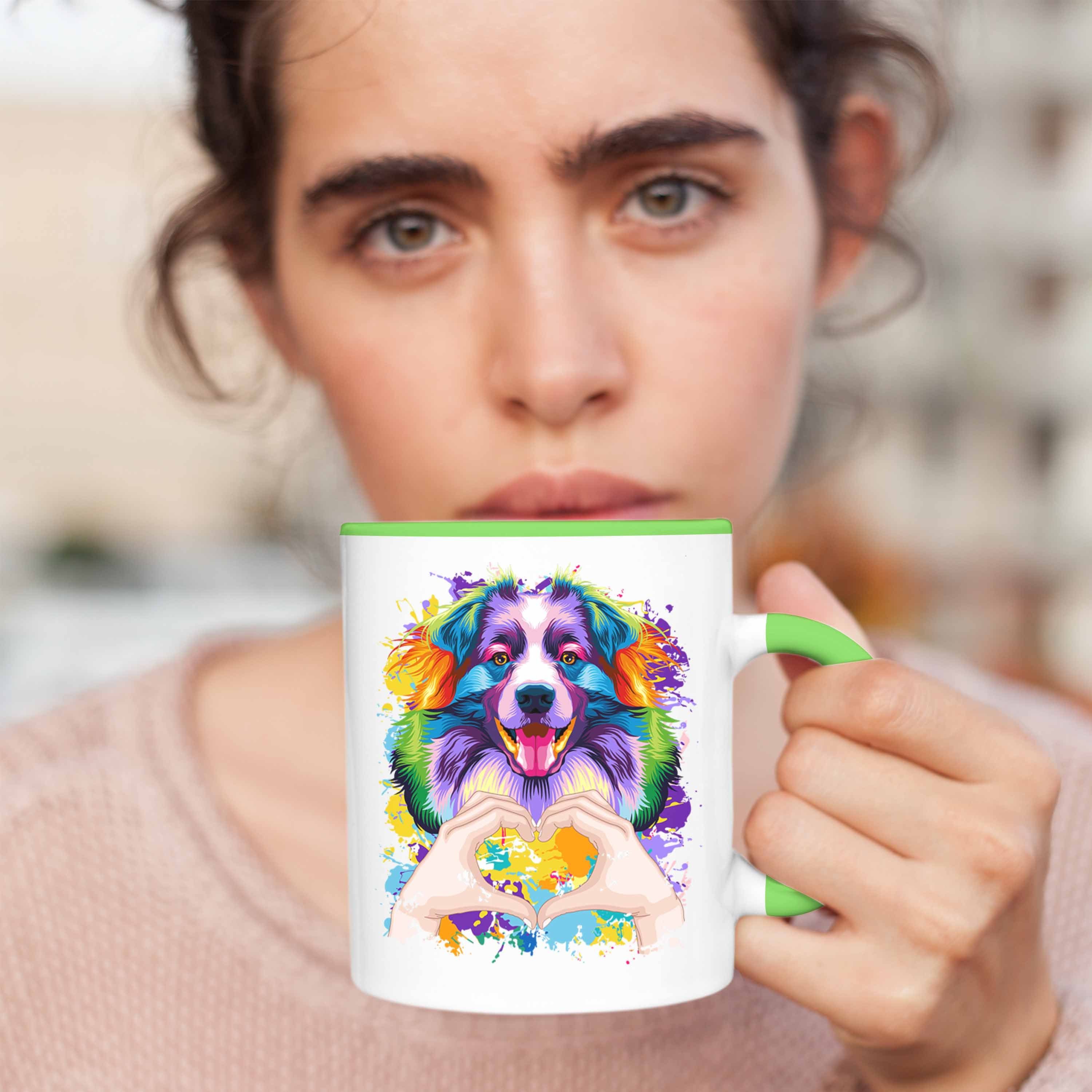 Love Farbe Lustiger Trendation Spruch Geschenk Australian Besitzer Tasse Grün Shepherd Tasse