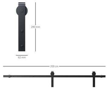 HOMCOM Türbeschlag paltzsparend, leise, universell einsetzbar, 200 x 40 x 0,6 cm (Set, 27 St., Schiebetürsystem), mit Schrauben