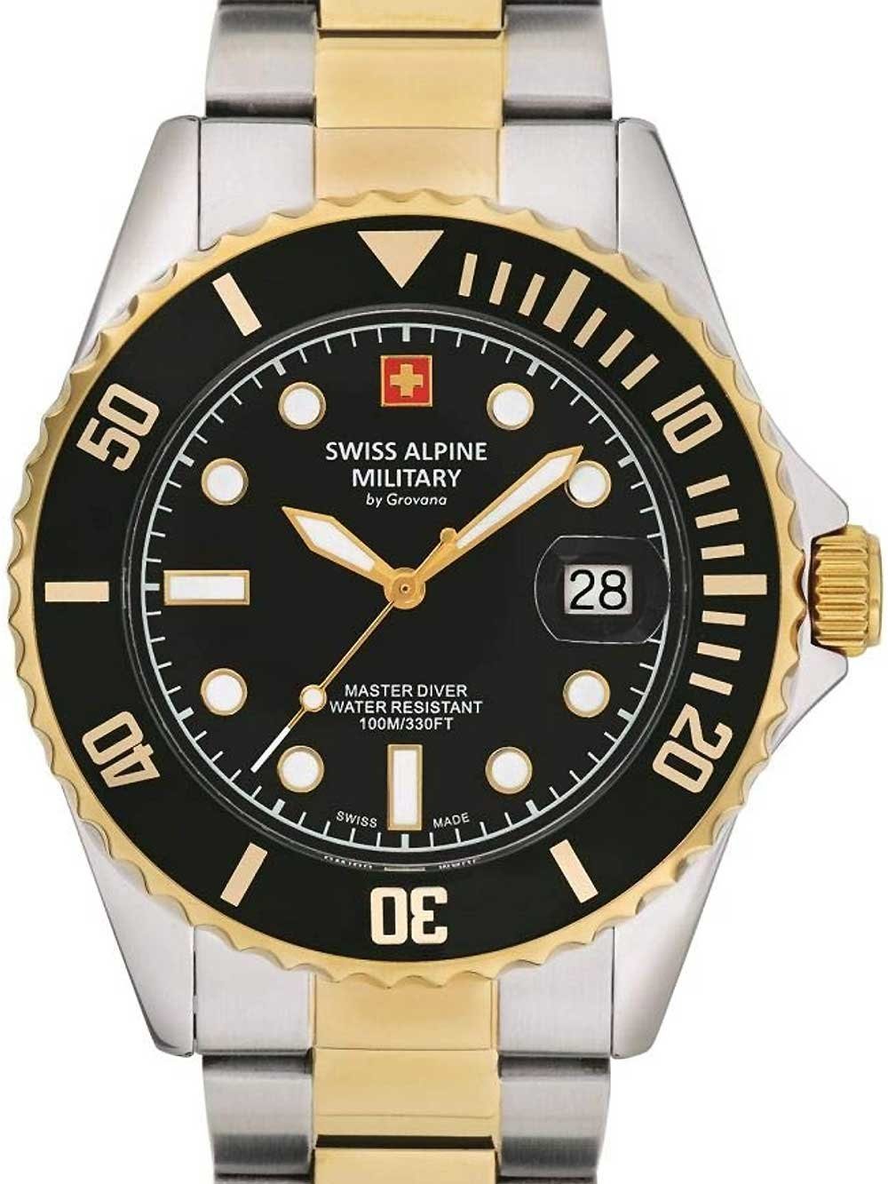 Swiss Alpine Military Quarzuhr Swiss Alpine Military 7053.1147 Taucheruhr Herrenuhr 42mm 10ATM Swiss Alpine Military 7053.1147 Taucheruhr Herrenuhr 42mm 10ATM