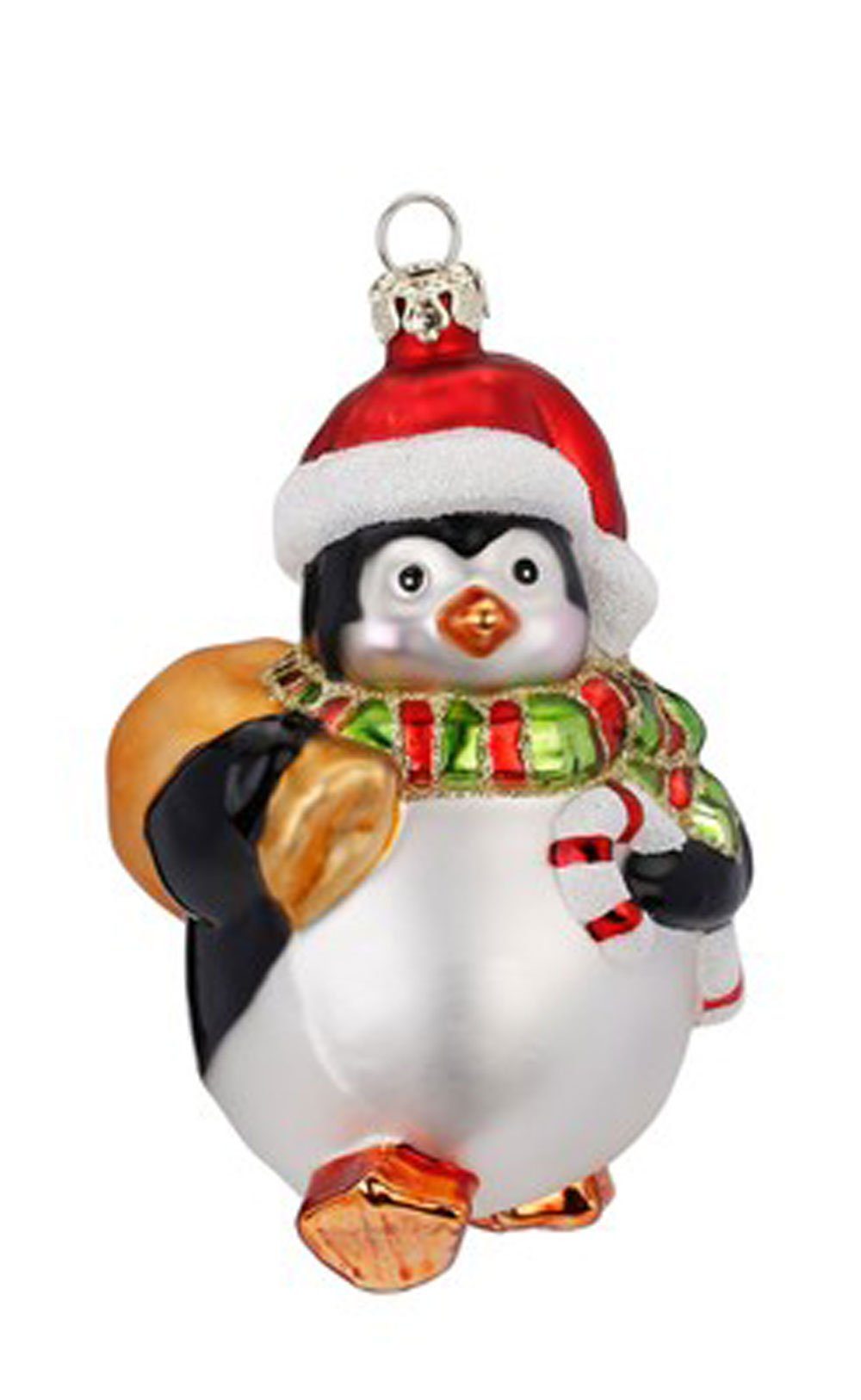 mit bunt MAGIC Christbaumschmuck, Weihnachtssack Christbaumschmuck Glas 10.5cm Pinguin Inge by