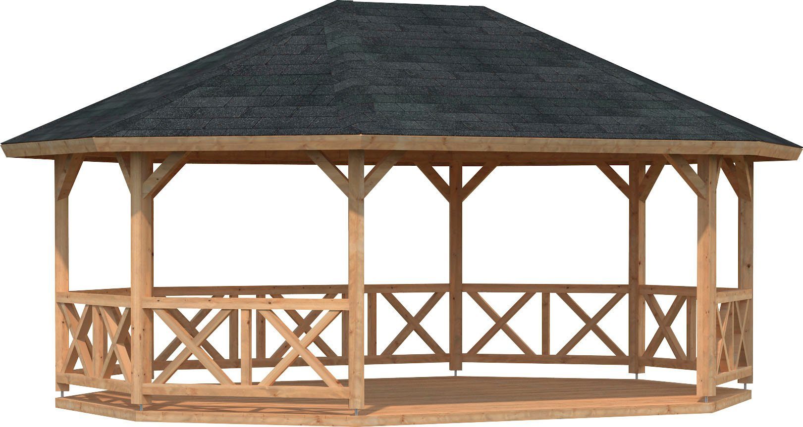 Palmako Holzpavillon Betty, BxT: 615x551 cm, hellbraun