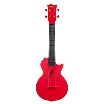 Cascha Ukulele Carbon Fibre - Rot, Bundle, komplett mit Tasche, Gurt, Stimmgerät und 3 Plektren