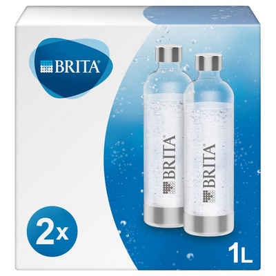 BRITA Wassersprudler Flasche 2er-Pack für Wassersprudler, 2x 1 Liter PET-Flaschen
