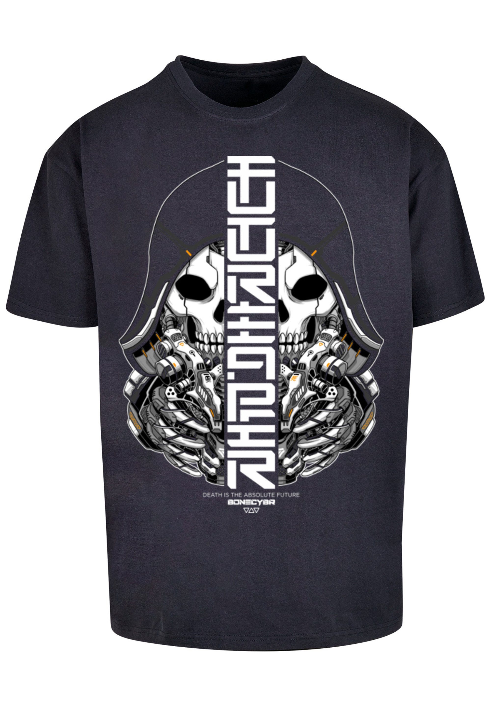 F4NT4STIC T-Shirt Cyber Print Futureaper CYBERPUNK Bone STYLES navy