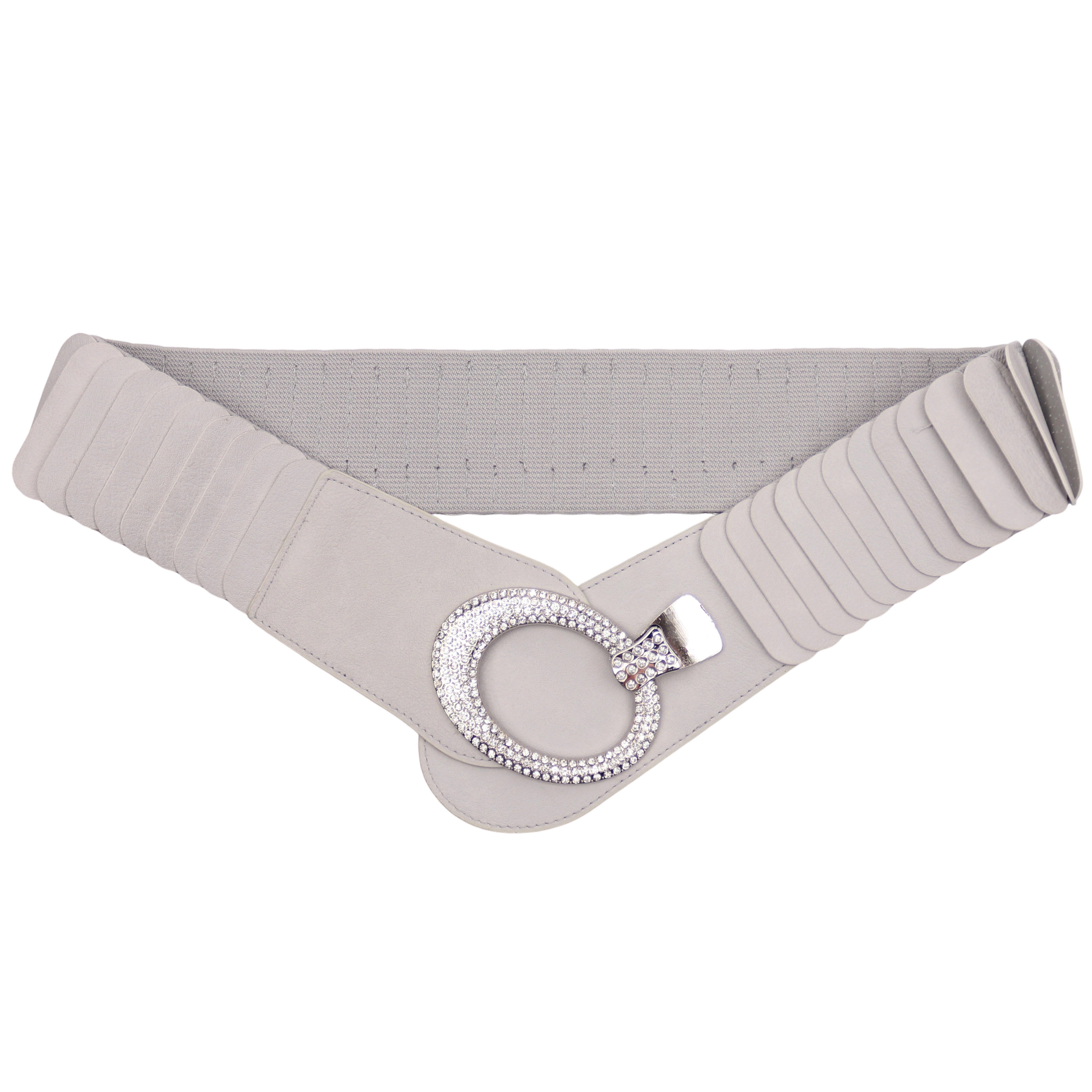 MIRROSI Taillengürtel breit 6cm für Taillenumfang 85 bis 110cm,mit Strass ONESIZE (Unifarben, Angenehmes Tragesgefühl) Breiter Stretch Gürtel