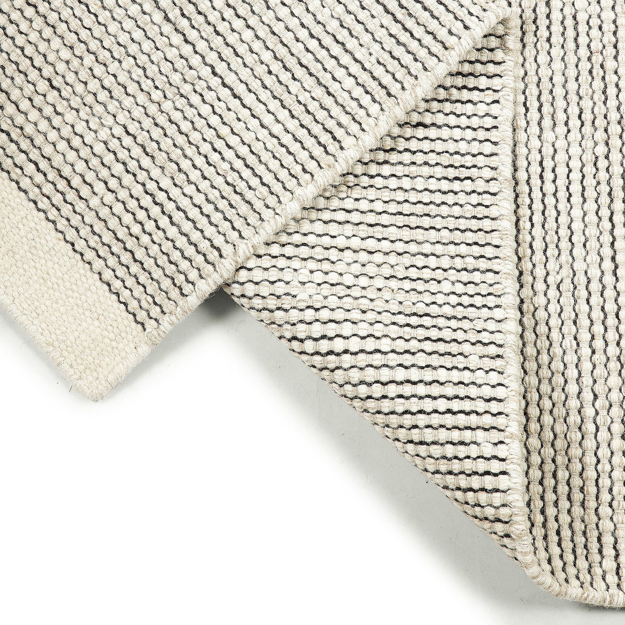 Elegant Floors Teppich Kelim Creme-Schwarz, rechteckig, Höhe: 9 mm, Wolle, Rechteckig, Höhe: 9 mm, Weiche Haptik, pflegeleicht und für Fußbodenheizung geeignet