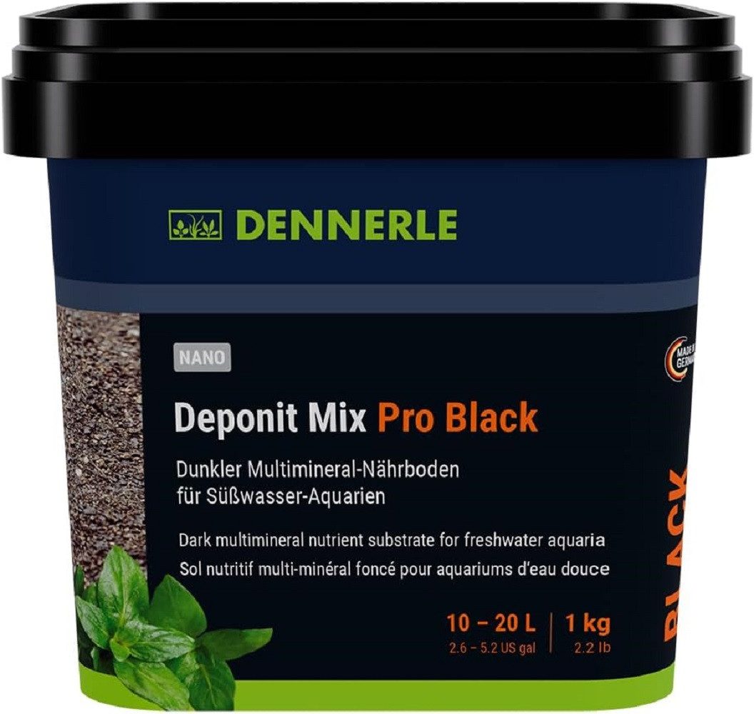 DENNERLE Aquarien-Substrat Dennerle Nano Deponit Mix Pro Black, 1kg - dunkler Nährboden