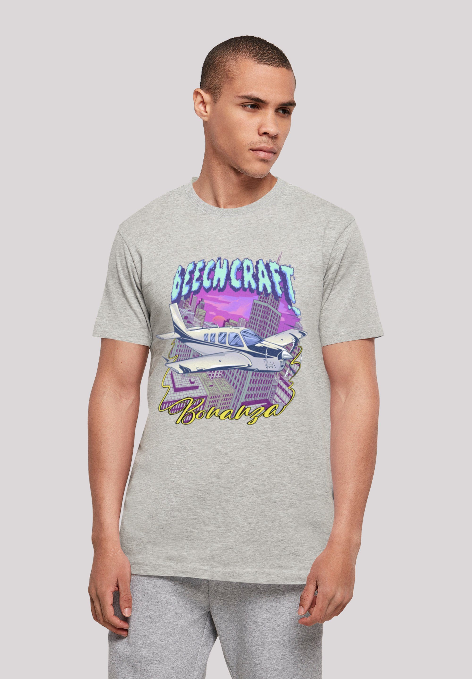 F4NT4STIC T-Shirt Beech Skyline Print heather grey