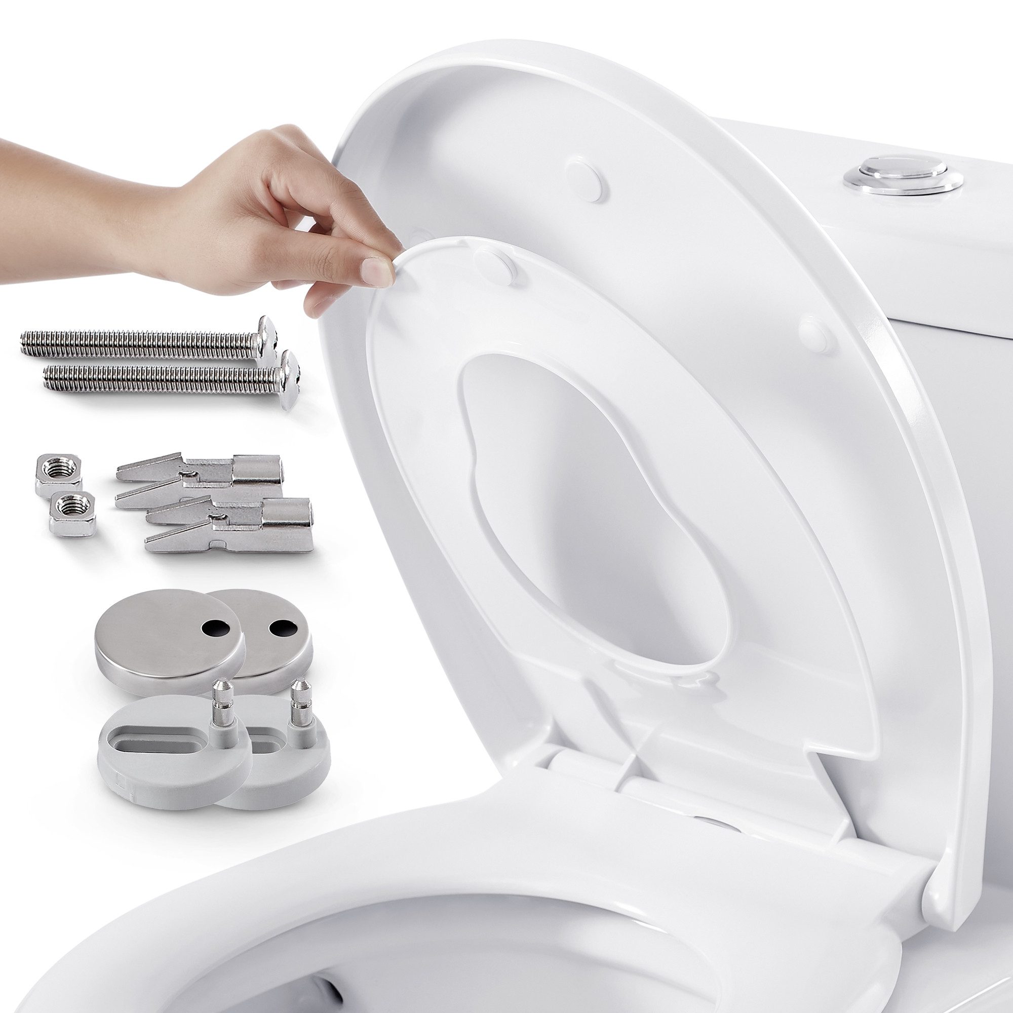 Arebos WC-Sitz mit Absenkautomatik, Toilettendeckel, Klodeckel, Soft-Close günstig online kaufen