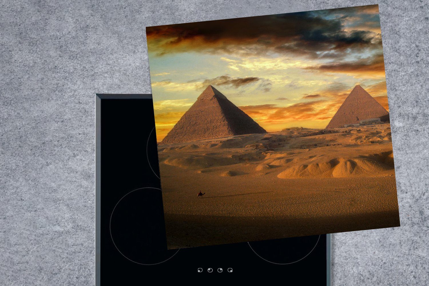 Ceranfeldabdeckung, Pyramiden küche tlg), cm, - Arbeitsplatte Kairo Vinyl, Ägypten, 78x78 MuchoWow (1 von Die für Herdblende-/Abdeckplatte