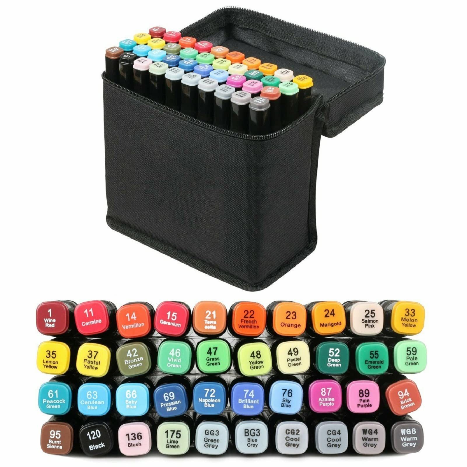 Youyijia Copic Marker 40PCS Alcohol Markers Twin Marker Pens(Black), (40-tlg)