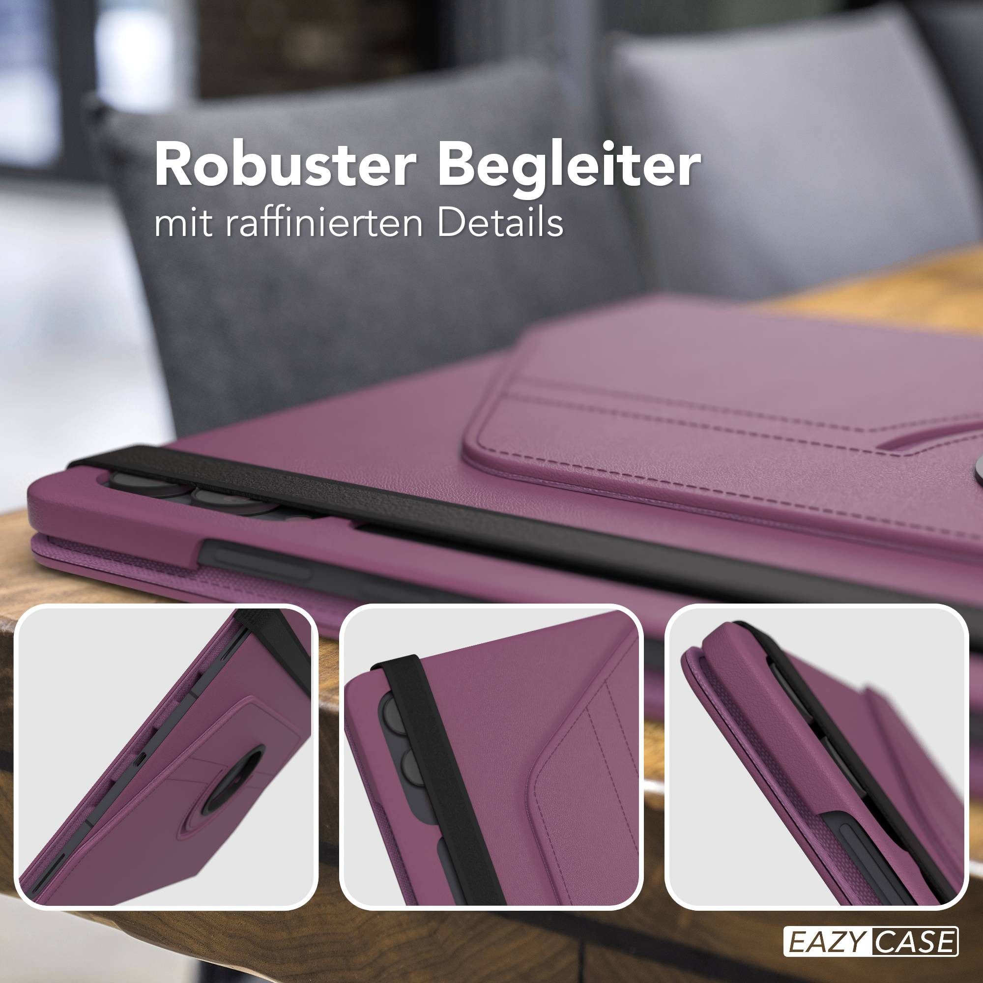 EAZY CASE Tablet-Hülle Rotationcase für Samsung Galaxy Tab S11 Ultra 14,6 Zoll, Tablet-Hülle Bookstyle Case Fullcover Schutz Tasche Stehfunktion Lila – Bild 4 von 5