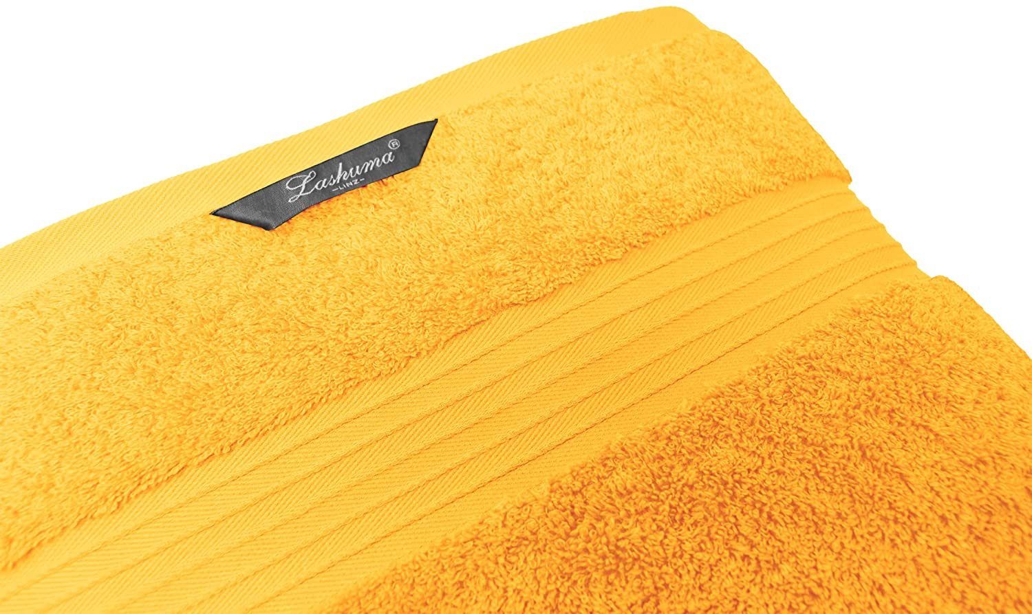 Handtuch cm 100x150 Linz, Einfarbiges gelb Lashuma Badetuch (1-St), Frottee
