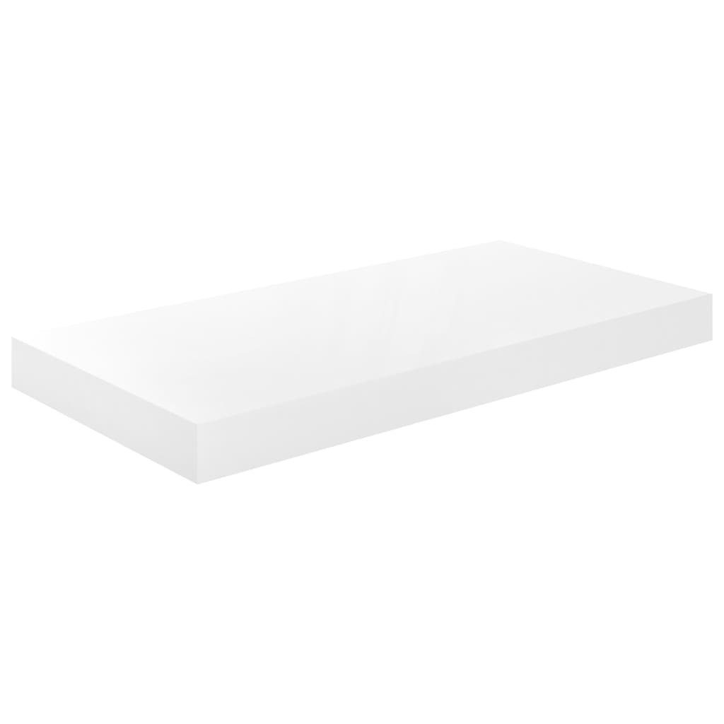 vidaXL Wandregal 50 x 23 x 38 cm Schwebendes Wandregal Hochglanz-Weiß 50x23x3,8 cm MDF