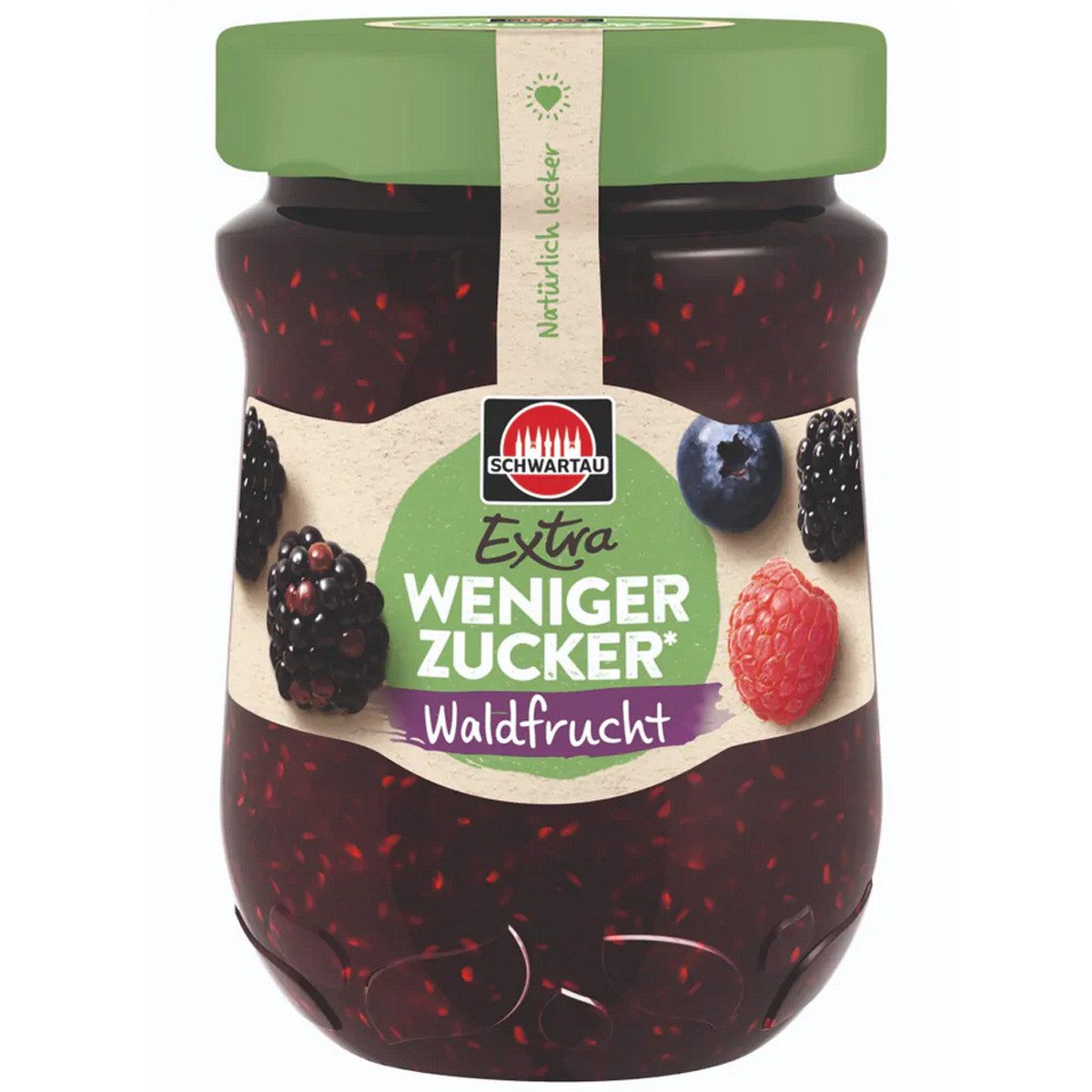 SCHWARTAU Fruchtaufstrich, Schwartau Extra Waldfrucht Fruchtaufstrich mit Weniger Zucker 300g