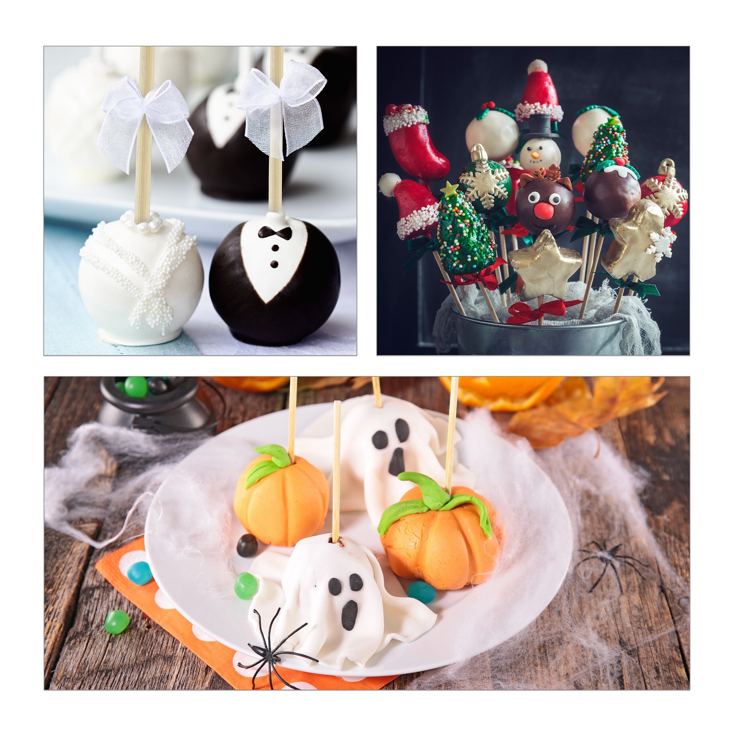 relaxdays Back-Set Cake Pop Stiele Bambus 1000er Set