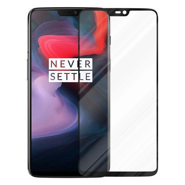 Cadorabo Schutzfolie OnePlus 6, (1-St), Vollbild Schutzglas Panzer Folie (Tempered) Display-Schutzglas