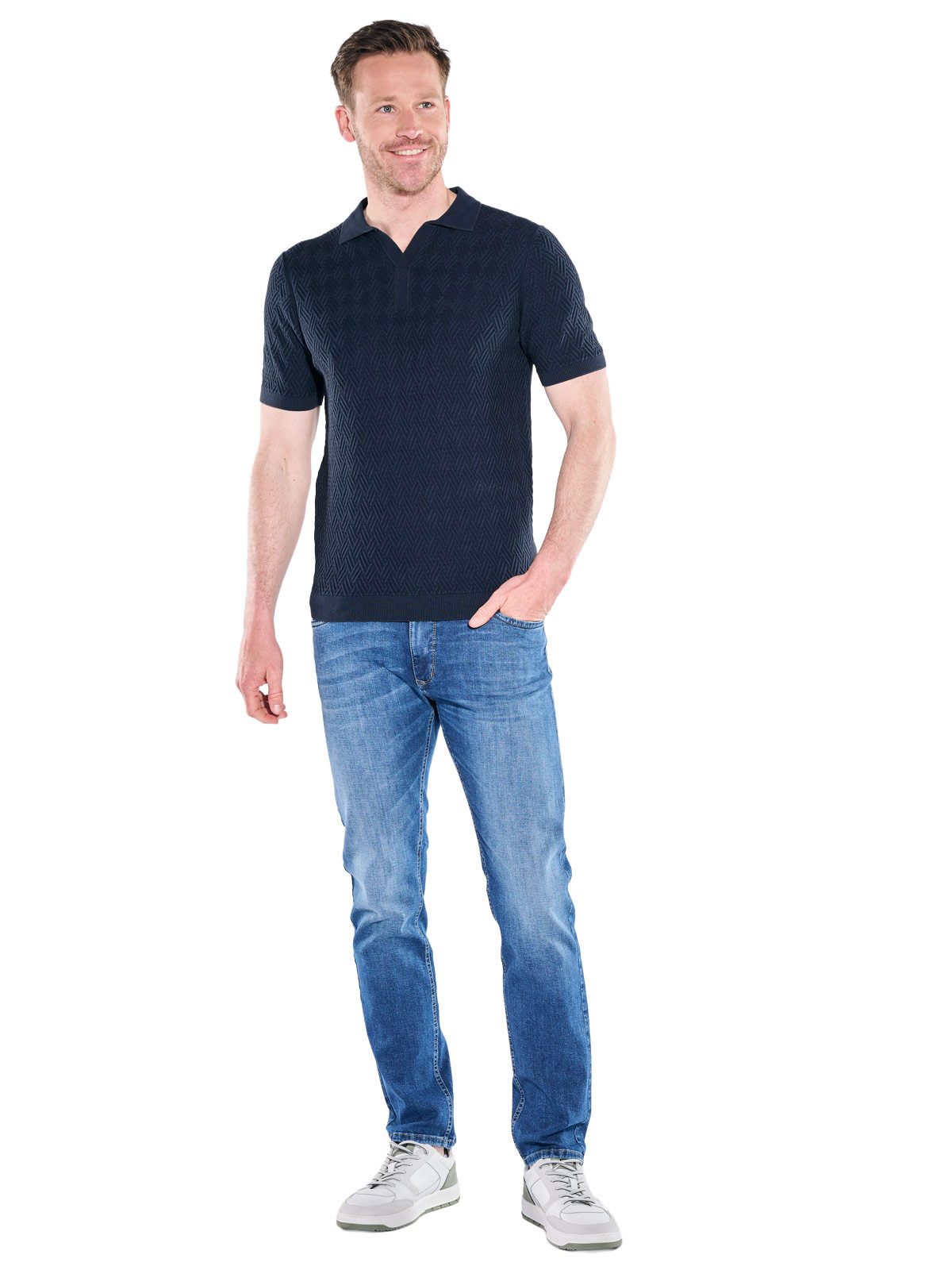 Engbers Poloshirt Herren Strick Polo-Shirt, Saphirblau